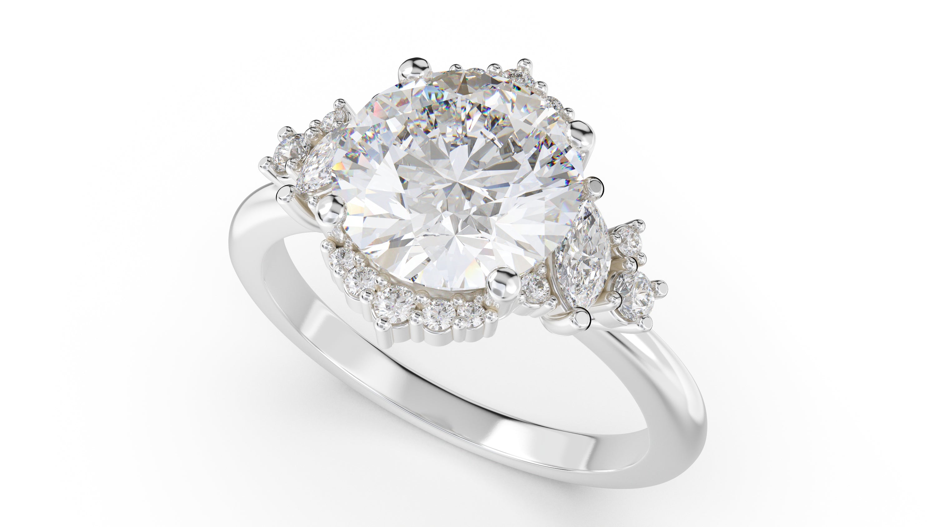 The Naevia Ring | Round | Setting Only - Lavender Creek Gems
