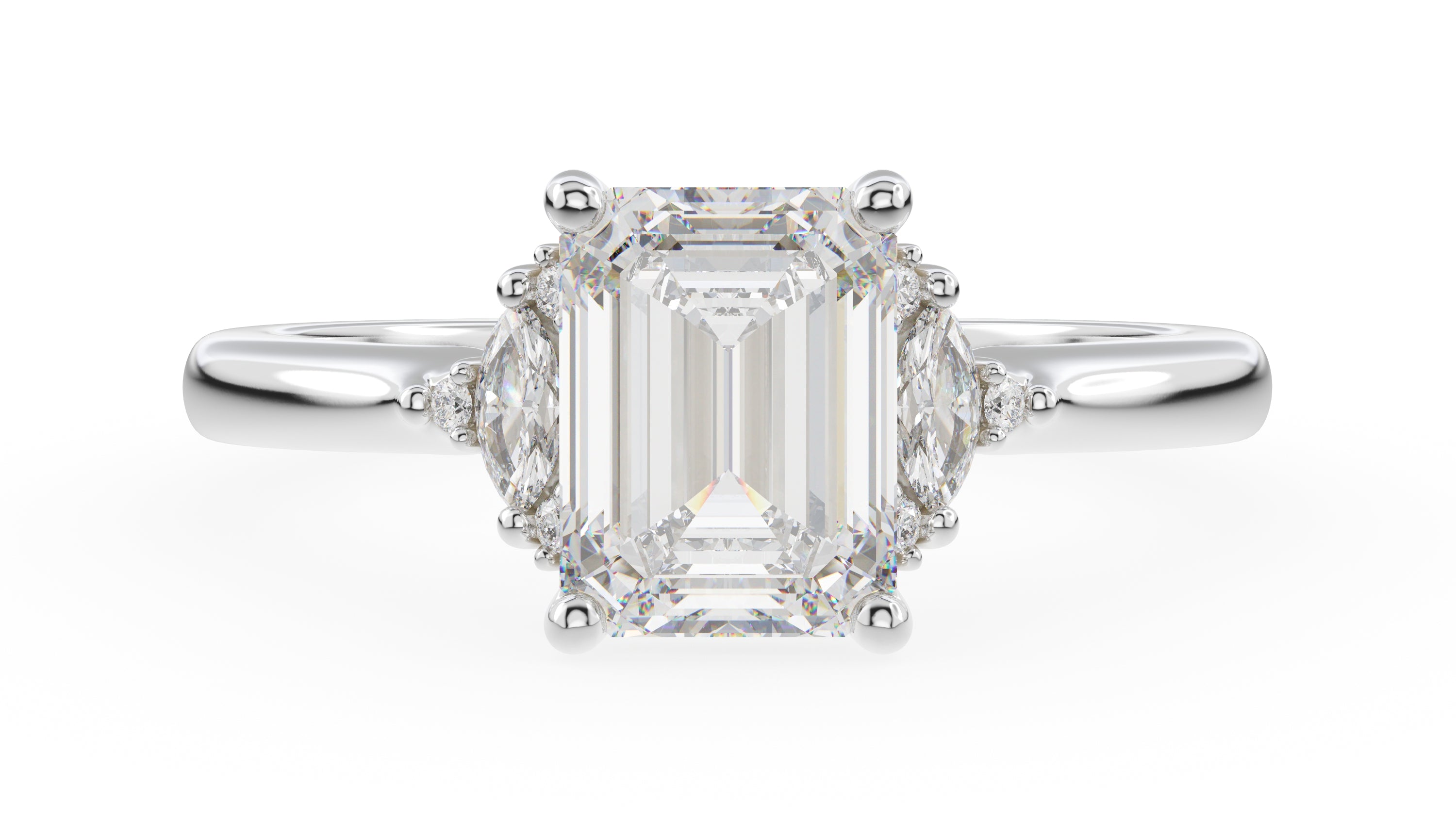 The Low Maren Ring | Emerald Cut | Setting Only - Lavender Creek Gems