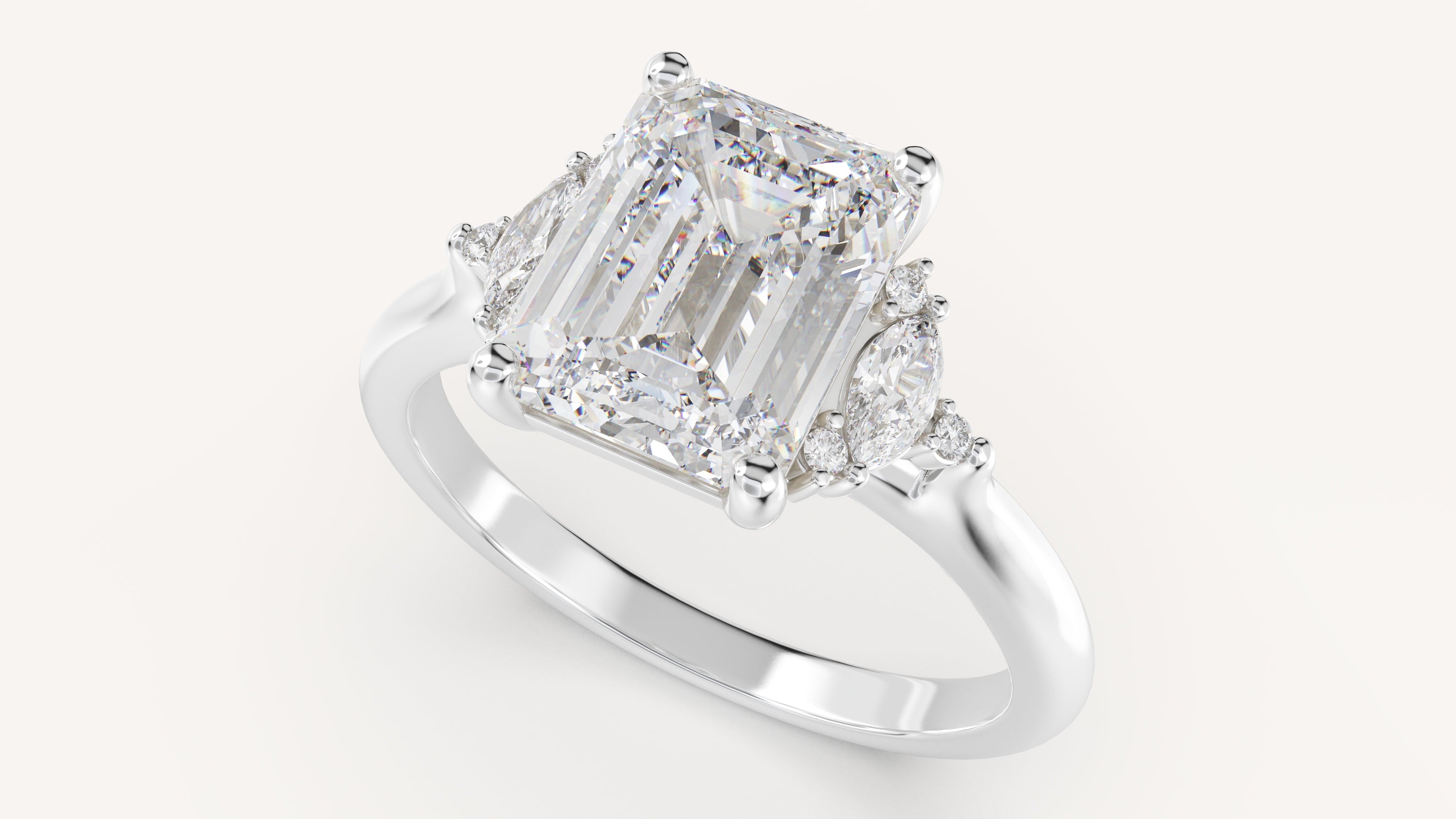 The Maren Ring | Emerald Cut | Setting Only - Lavender Creek Gems