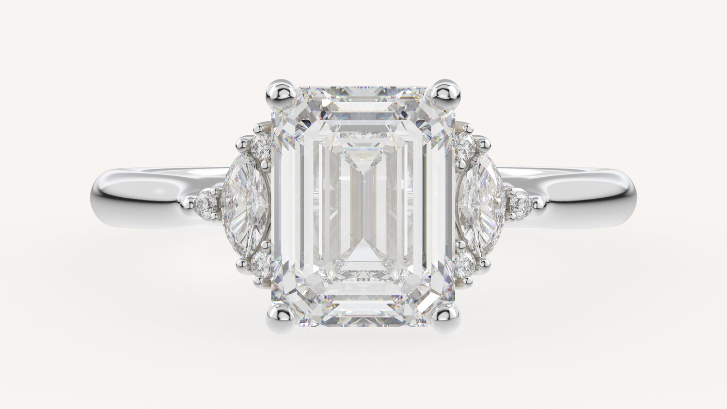 The Maren Ring | Emerald Cut | Setting Only - Lavender Creek Gems