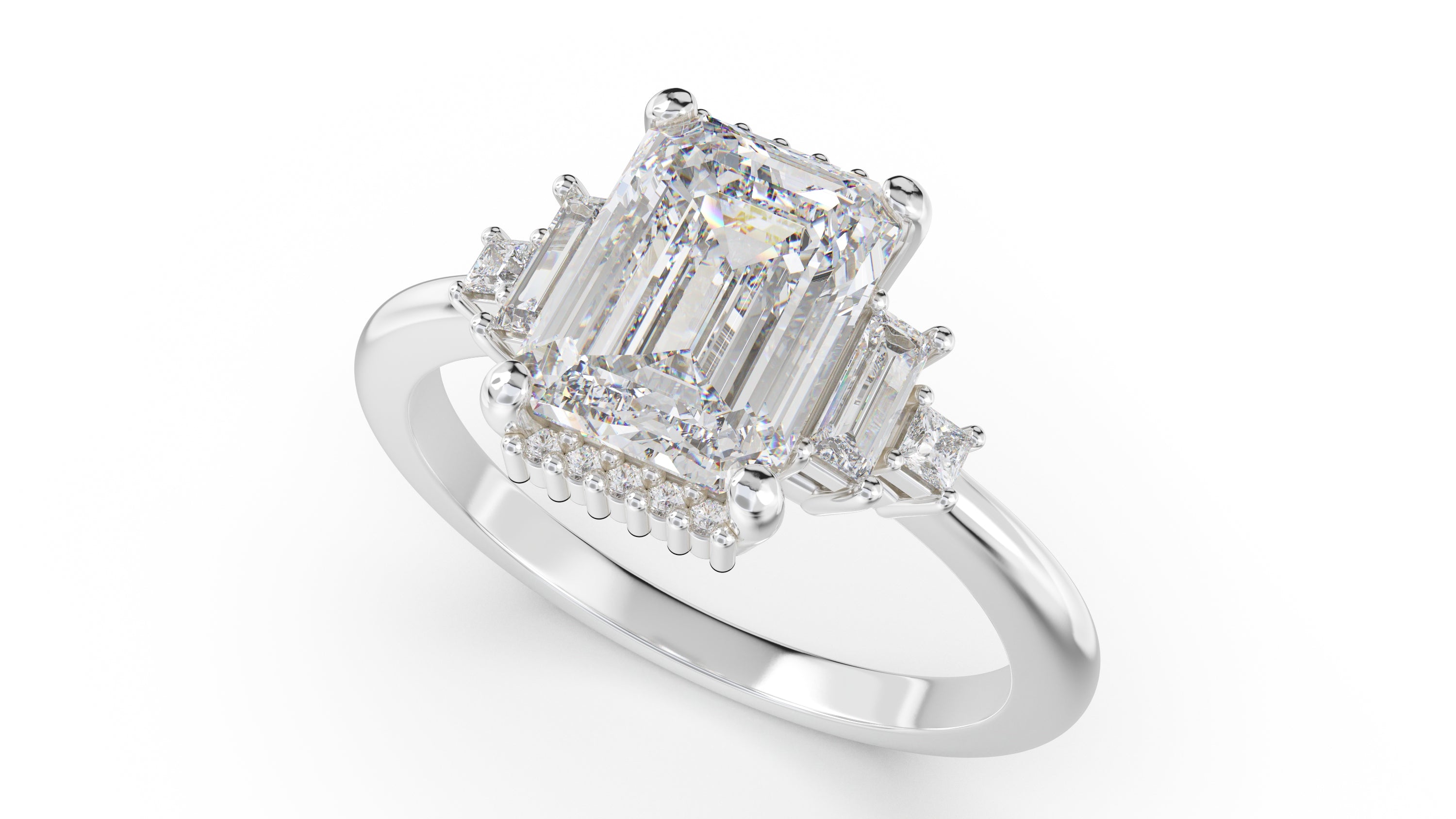 The Sura Ring | Emerald Cut | Setting Only - Lavender Creek Gems
