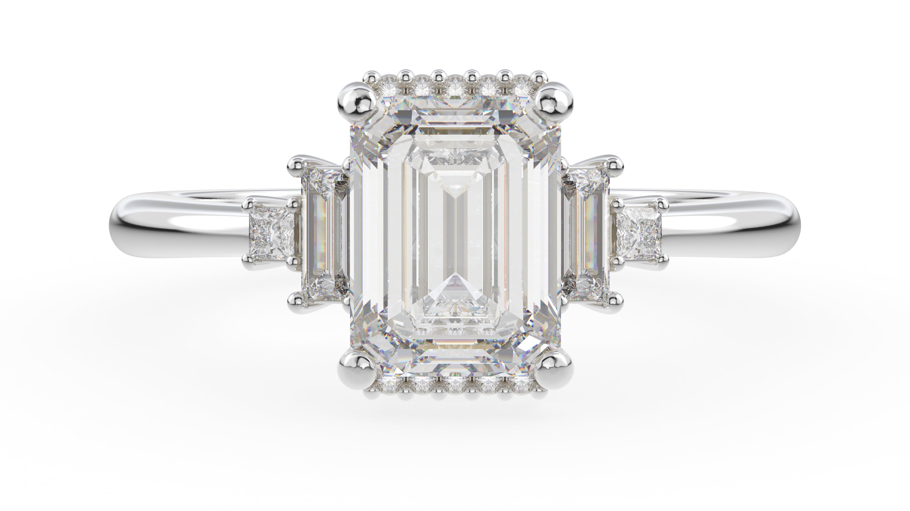 The Sura Ring | Emerald Cut | Setting Only - Lavender Creek Gems