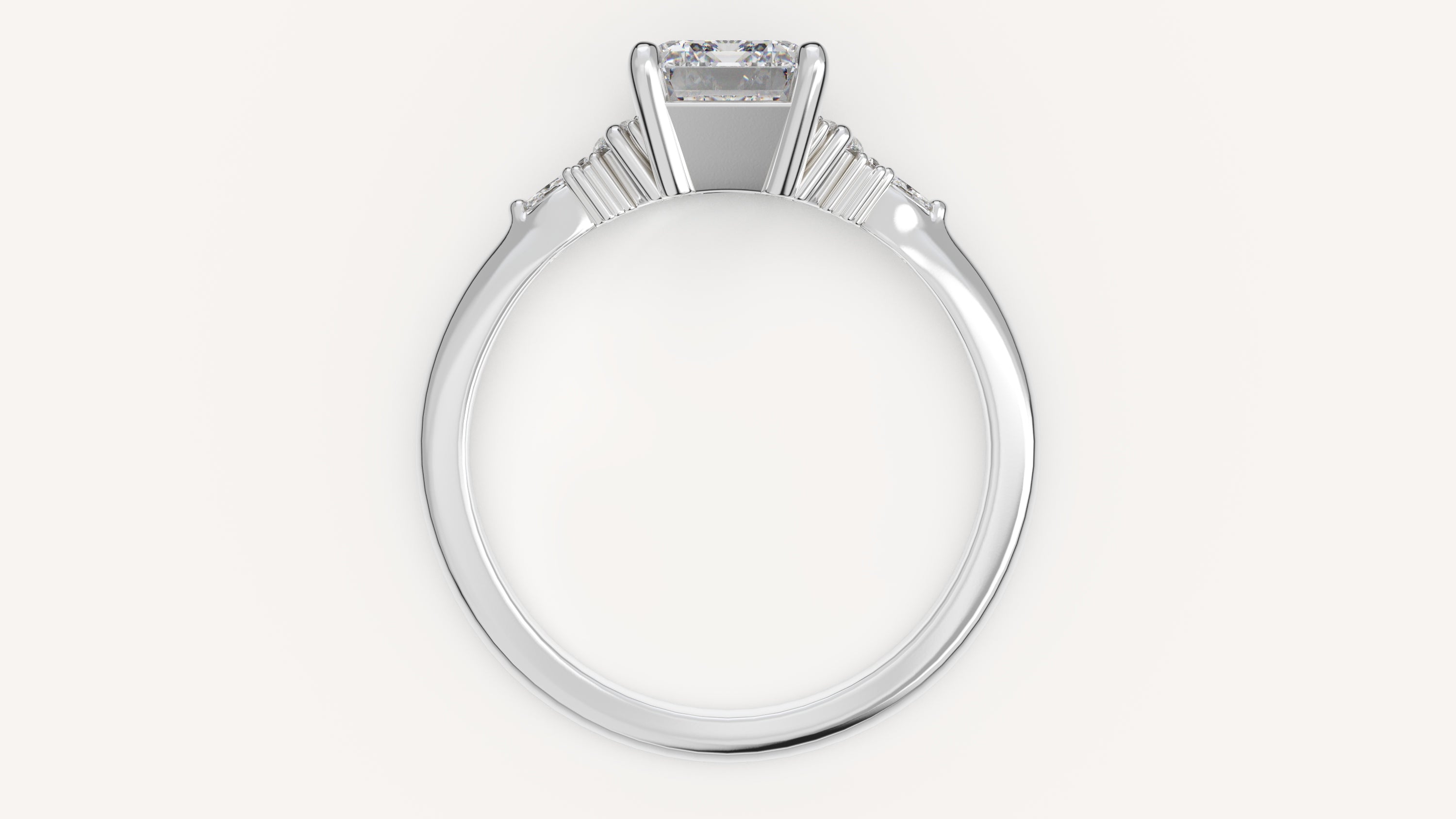 The Low Maeve Ring | Emerald Cut | Setting Only - Lavender Creek Gems