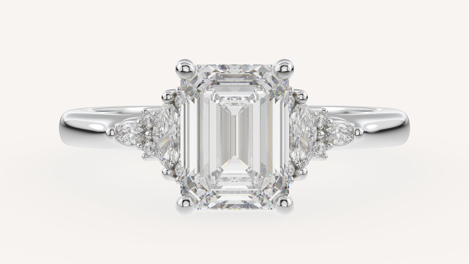 The Low Maeve Ring | Emerald Cut | Setting Only - Lavender Creek Gems