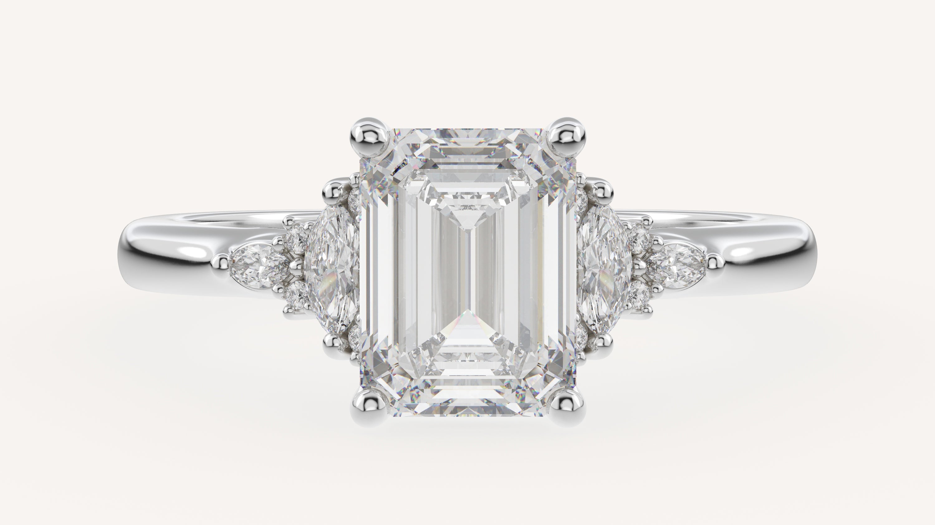 The Low Maeve Ring | Emerald Cut | Setting Only - Lavender Creek Gems