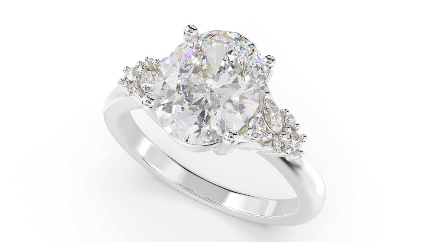 The Lyria Ring | Oval | Setting Only - Lavender Creek Gems