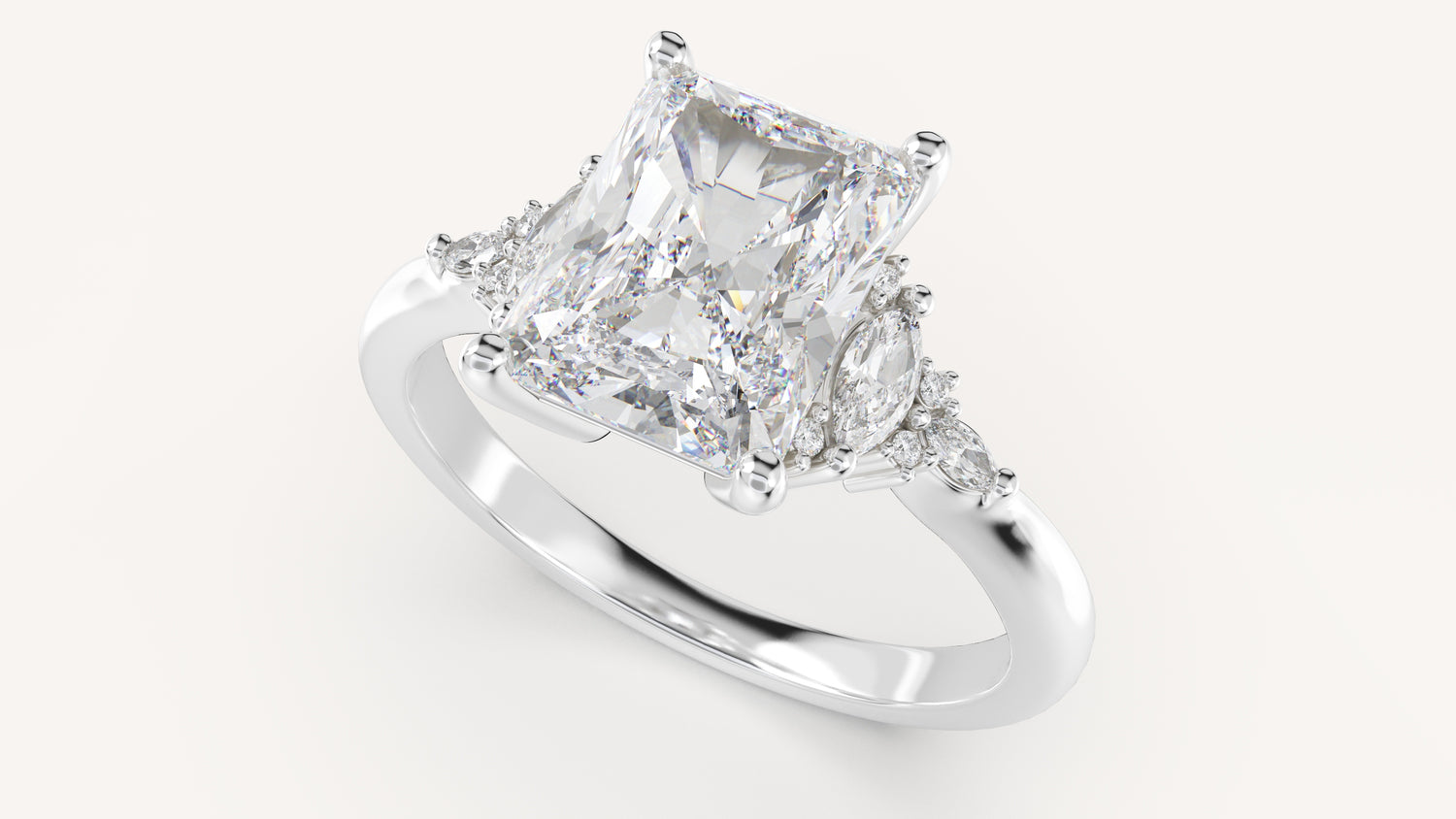 The Low Maeve Ring | Radiant | Setting Only - Lavender Creek Gems