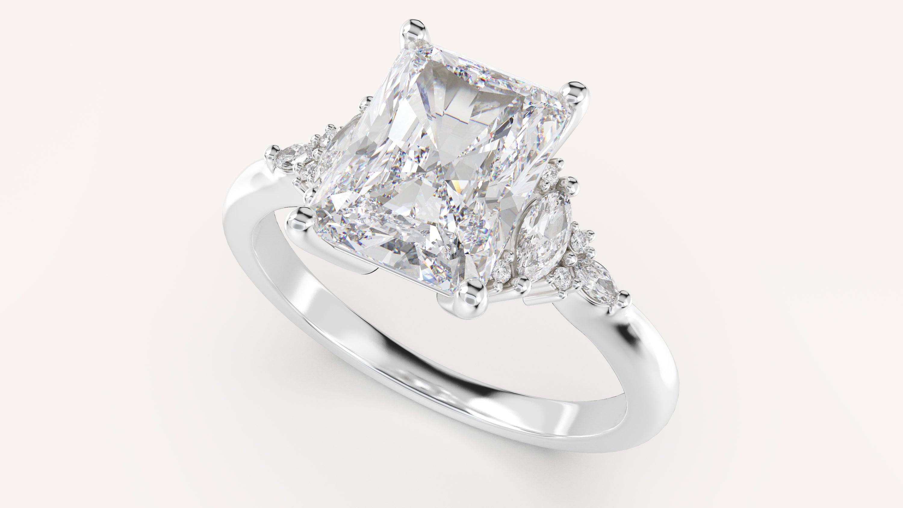 The Low Maeve Ring | Radiant | Setting Only - Lavender Creek Gems