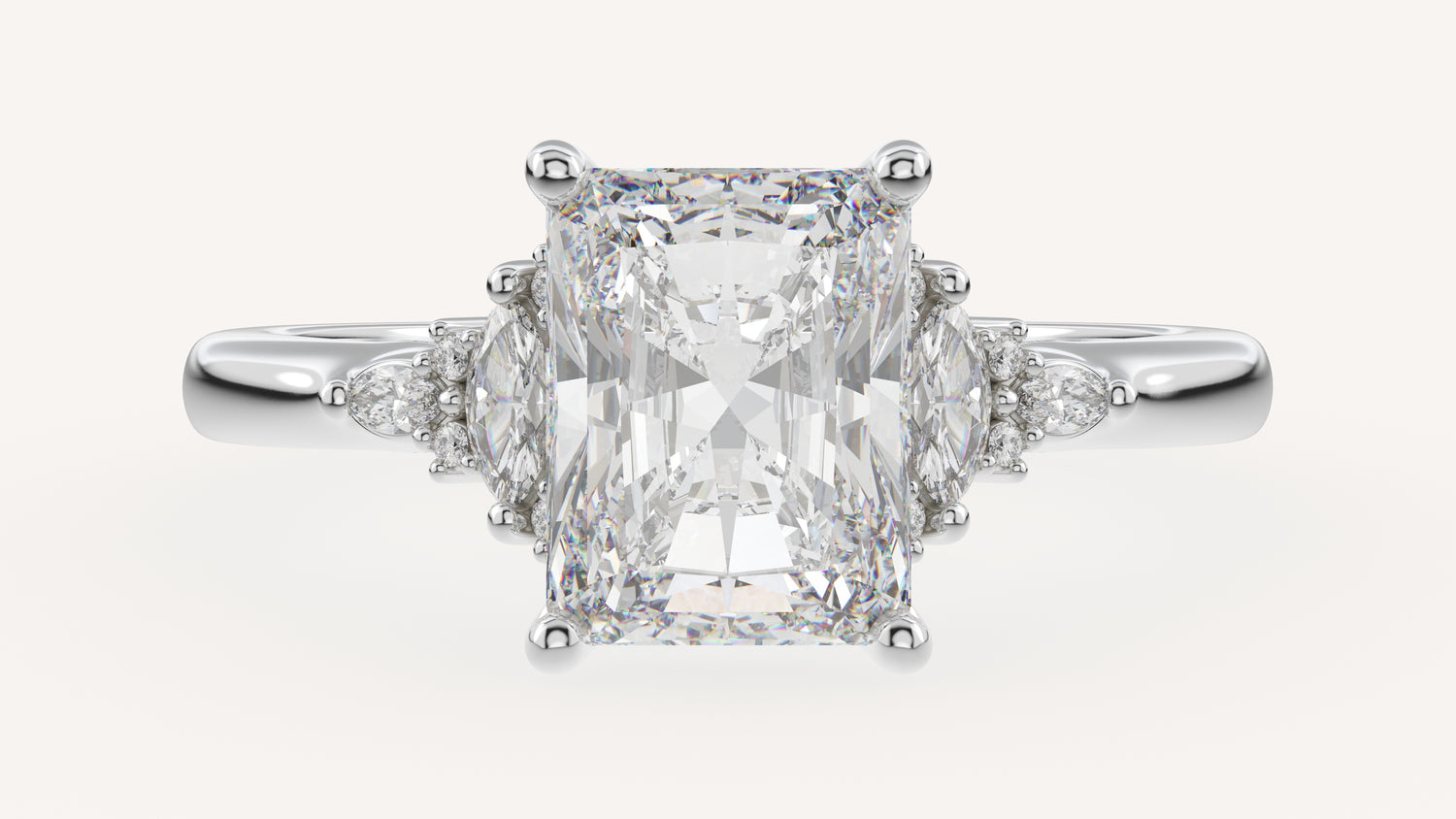 The Low Maeve Ring | Radiant | Setting Only - Lavender Creek Gems