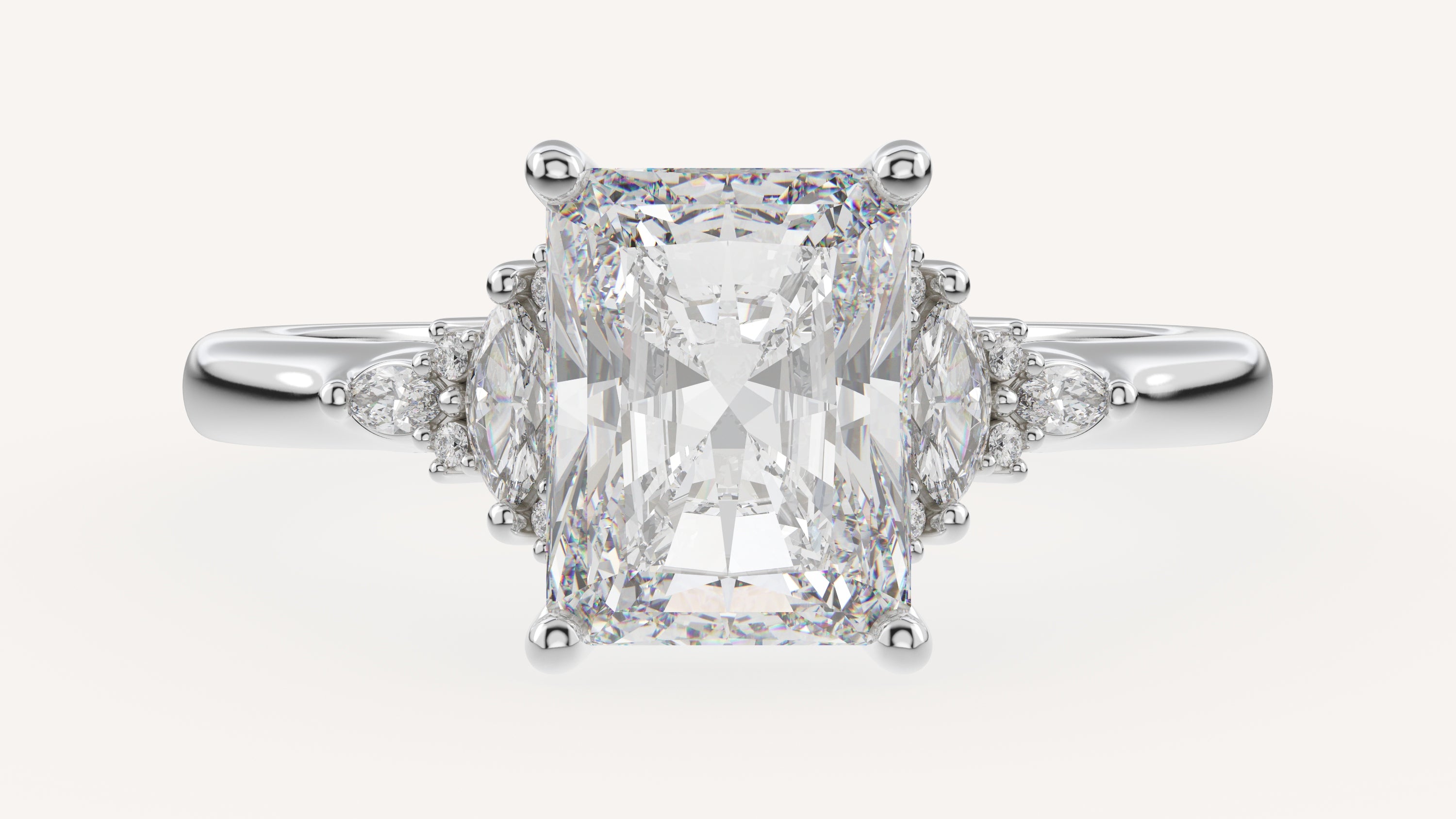 The Low Maeve Ring | Radiant | Setting Only - Lavender Creek Gems