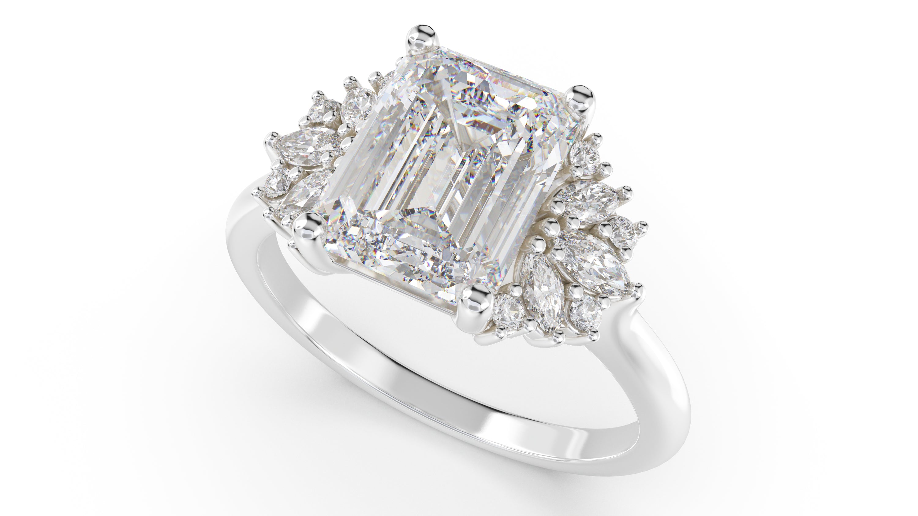 The Ambrosia Ring | Emerald Cut | Setting Only - Lavender Creek Gems