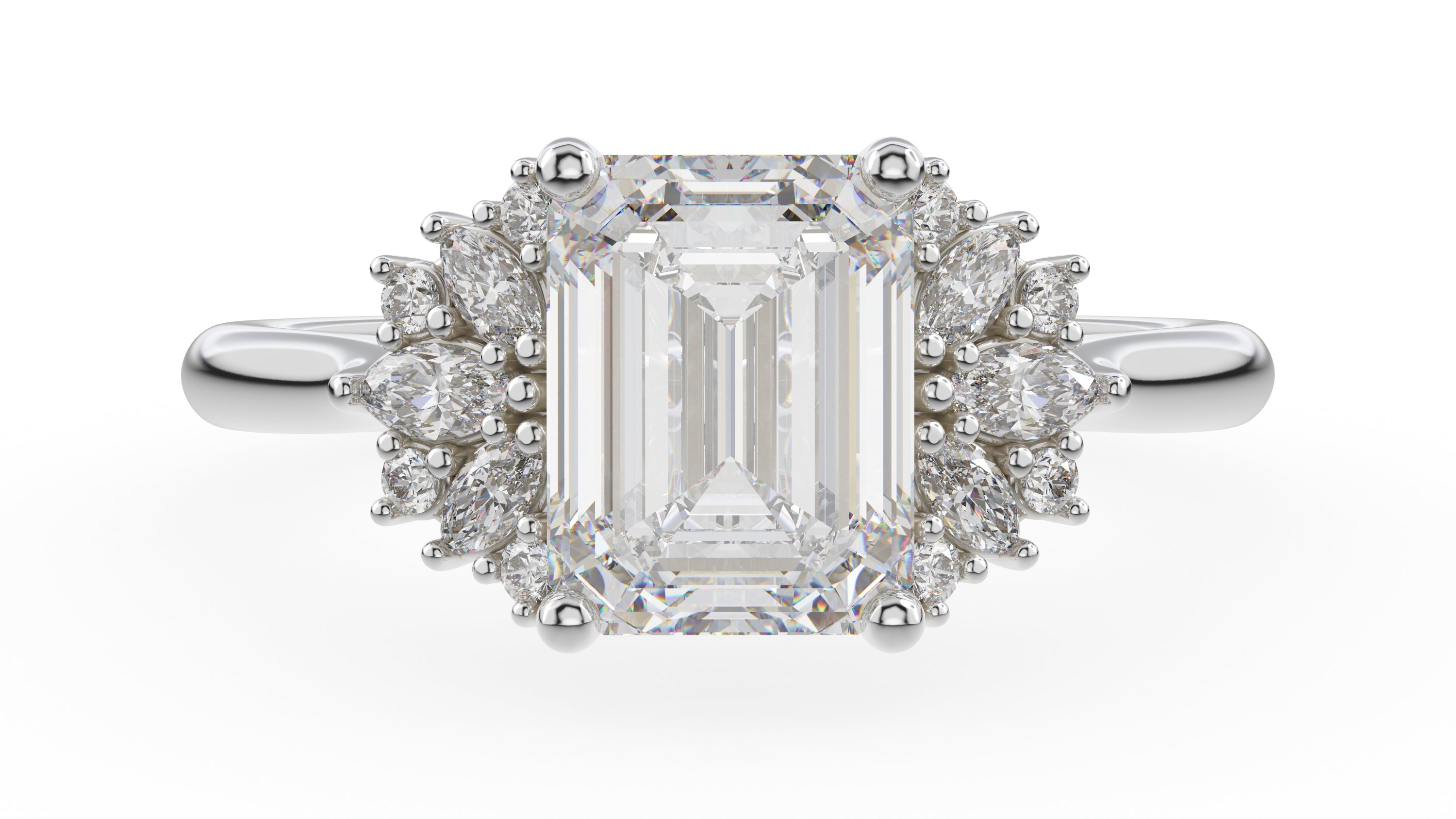 The Ambrosia Ring | Emerald Cut | Setting Only - Lavender Creek Gems