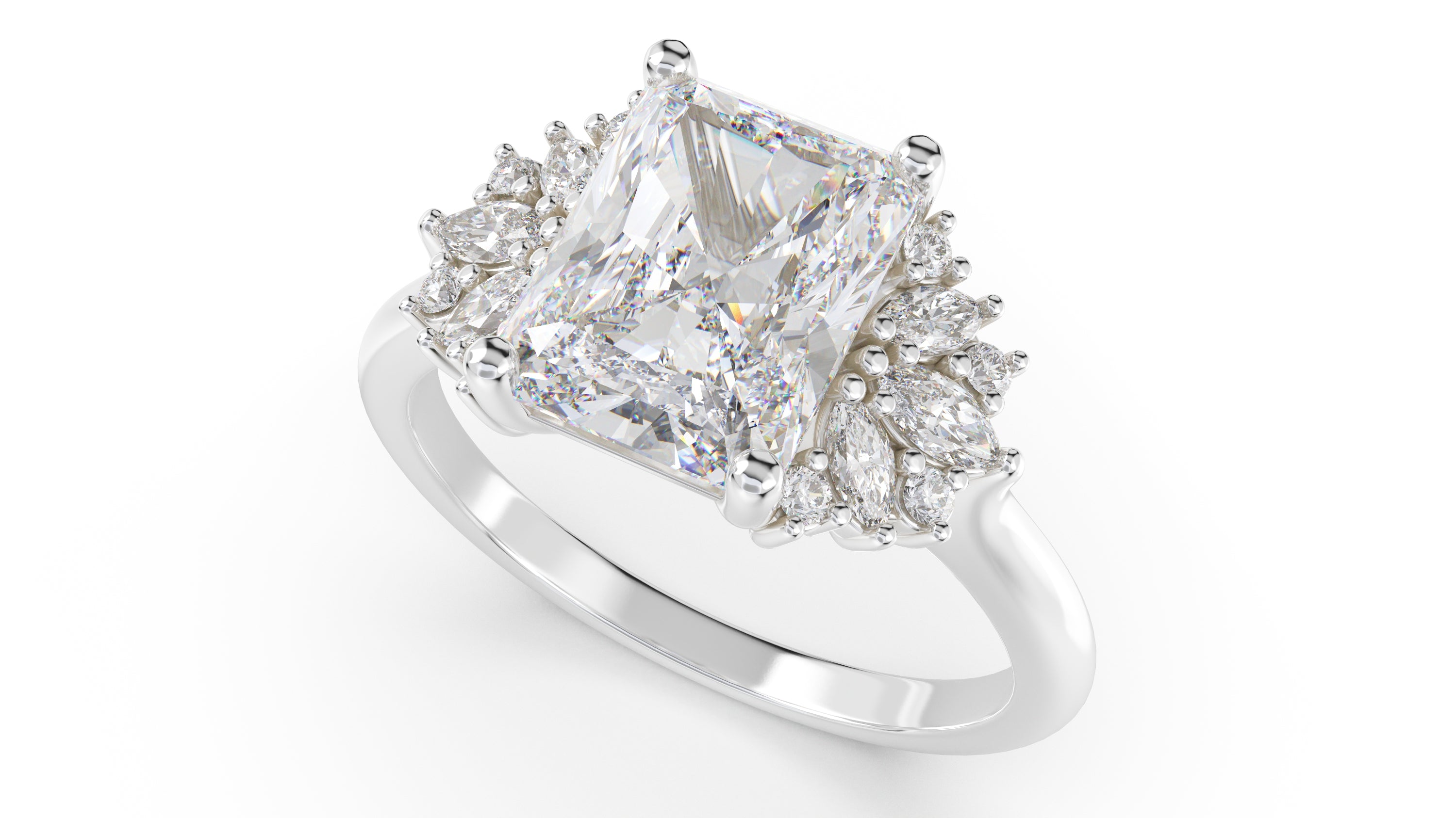 The Ambrosia Ring | Radiant | Setting Only - Lavender Creek Gems