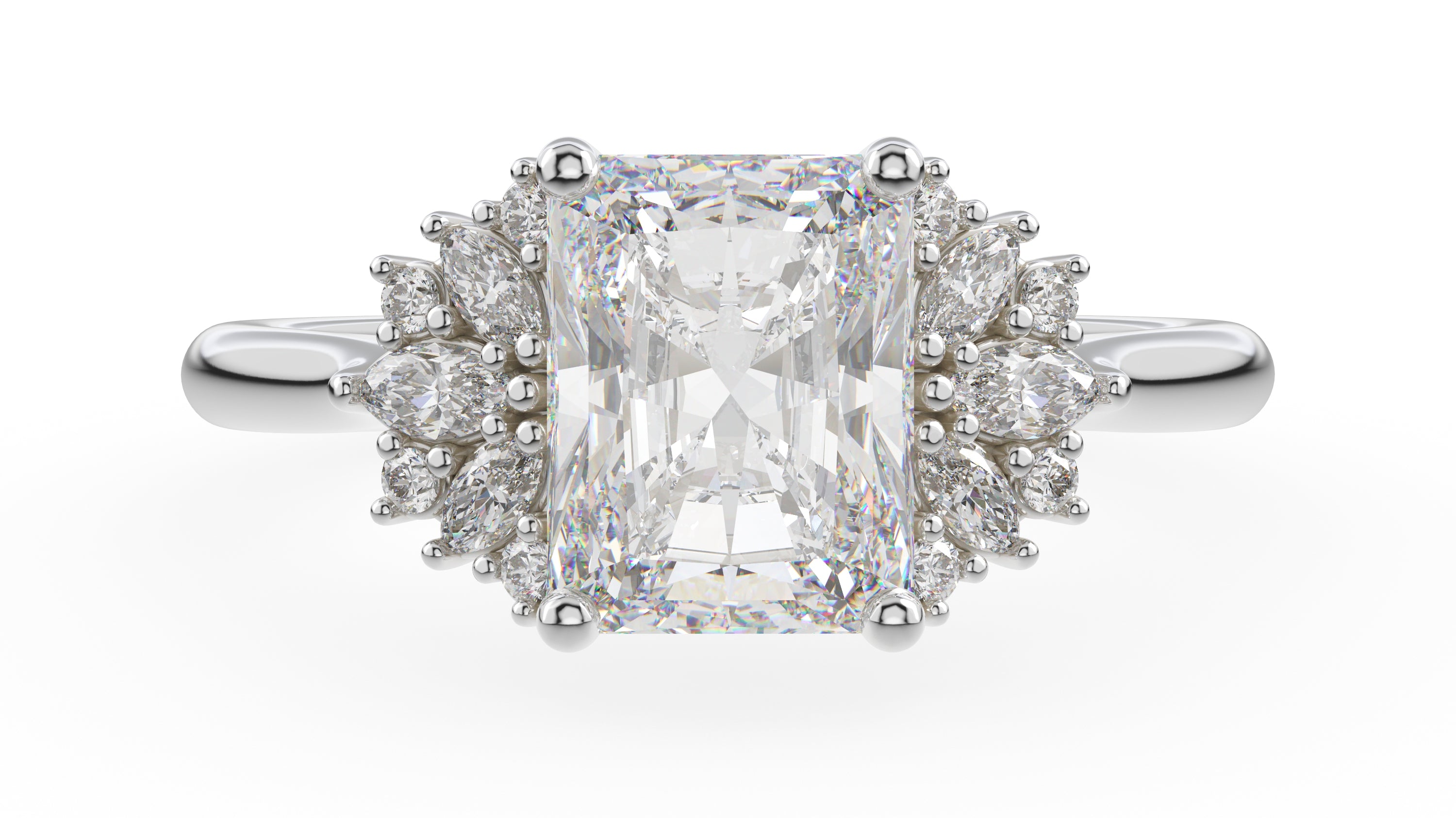 The Ambrosia Ring | Radiant | Setting Only - Lavender Creek Gems