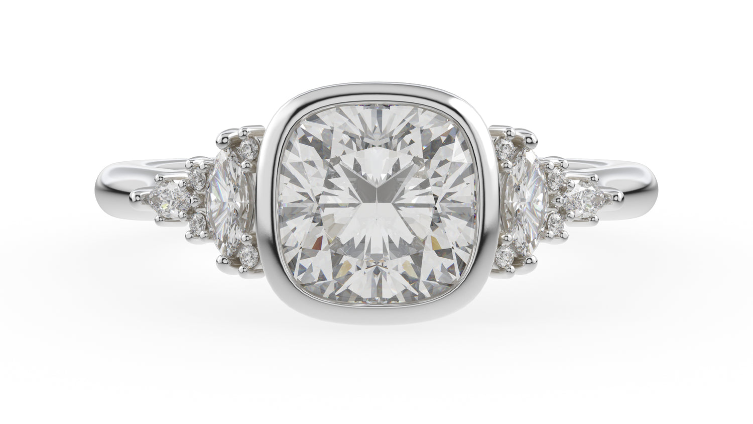 The Bezel Maeve Ring | Cushion | Setting Only - Lavender Creek Gems