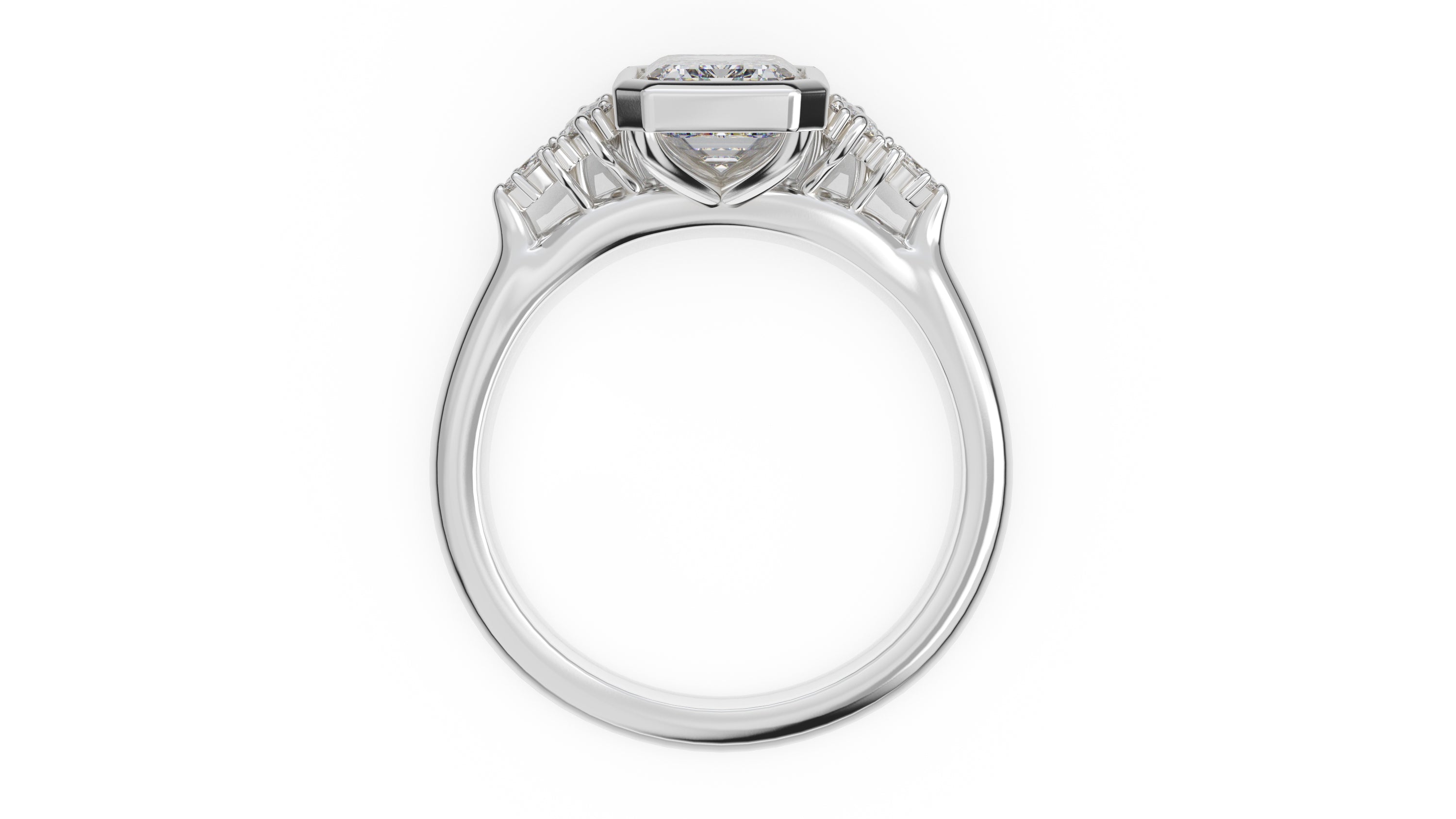 The Bezel Maeve Ring | Emerald Cut | Setting Only - Lavender Creek Gems