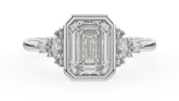 The Bezel Maeve Ring | Emerald Cut | Setting Only - Lavender Creek Gems