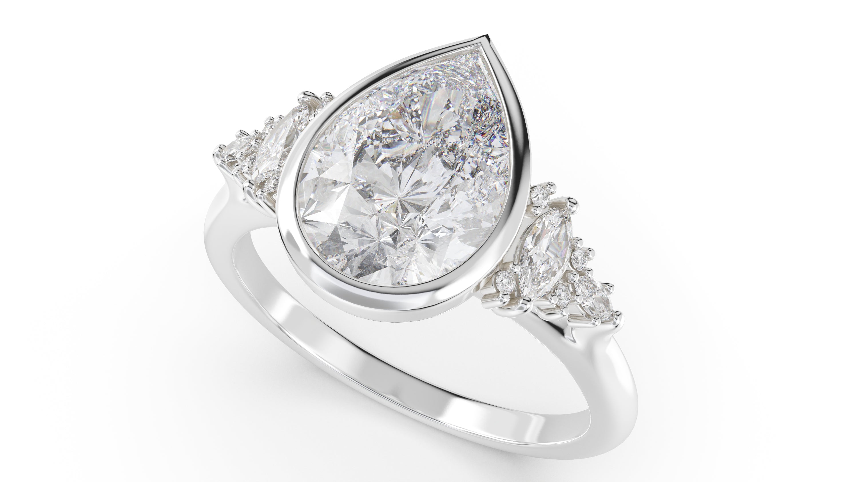 The Bezel Maeve Ring | Pear | Setting Only - Lavender Creek Gems