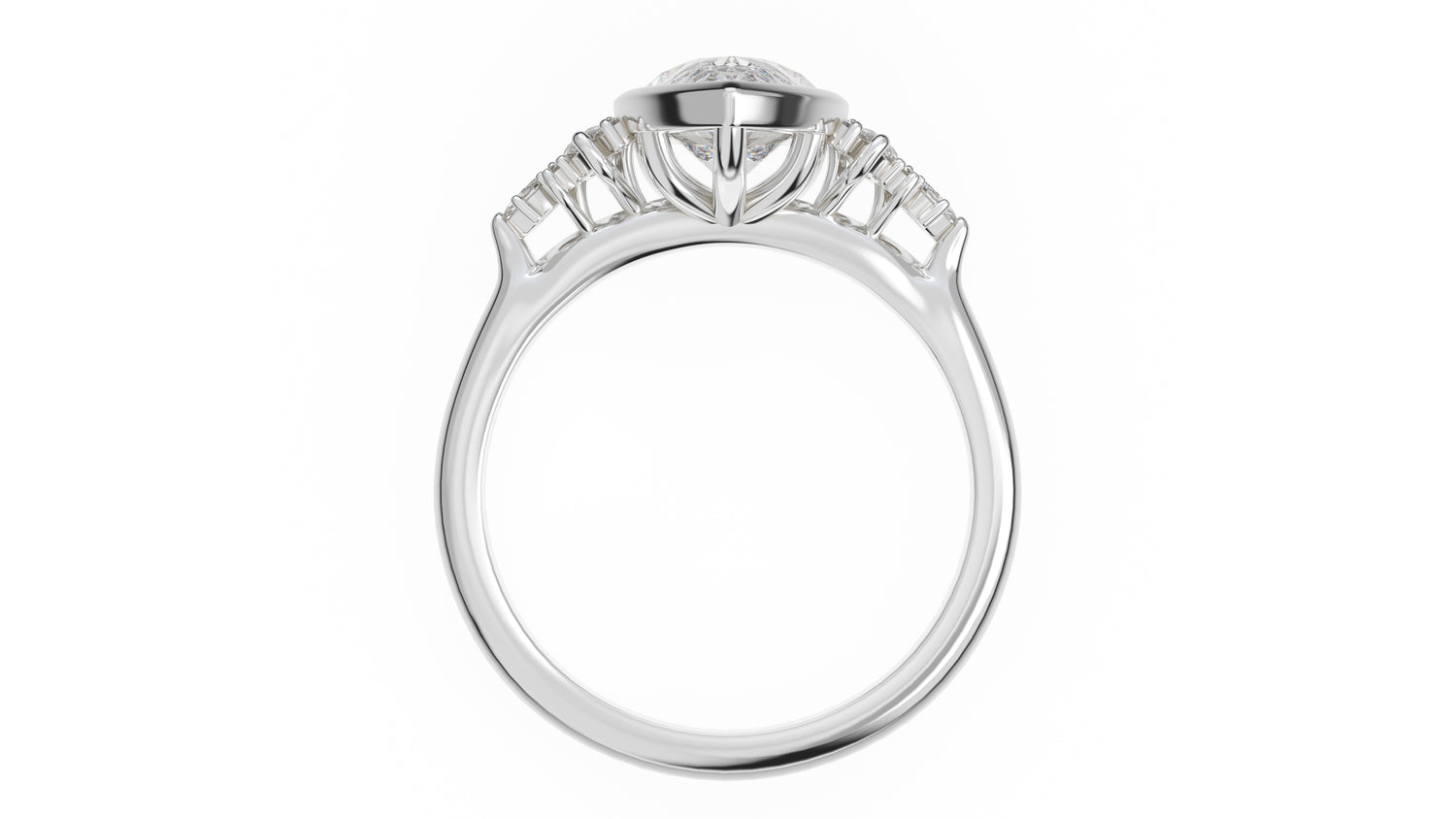 The Bezel Maeve Ring | Pear | Setting Only - Lavender Creek Gems
