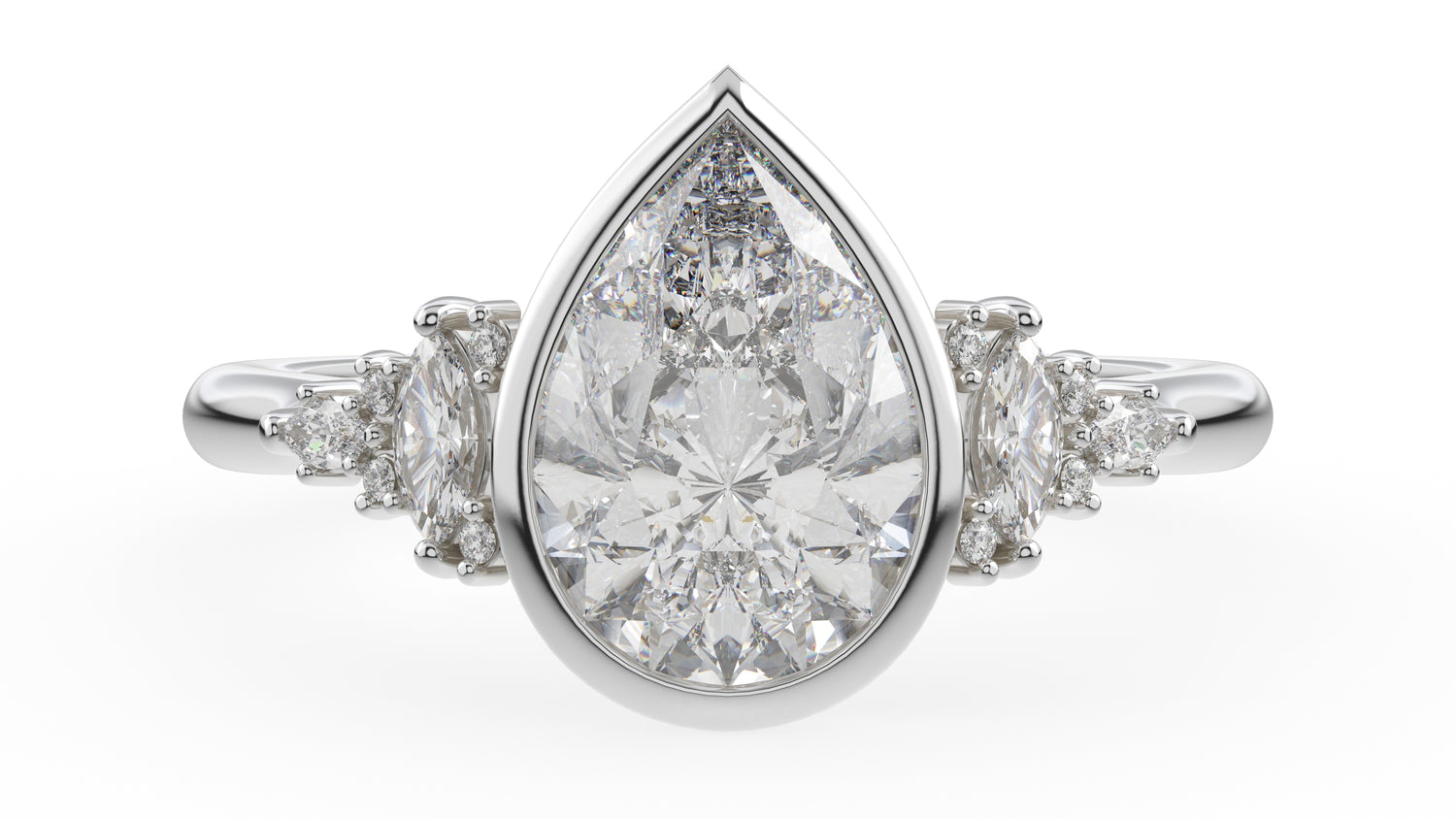 The Bezel Maeve Ring | Pear | Setting Only - Lavender Creek Gems