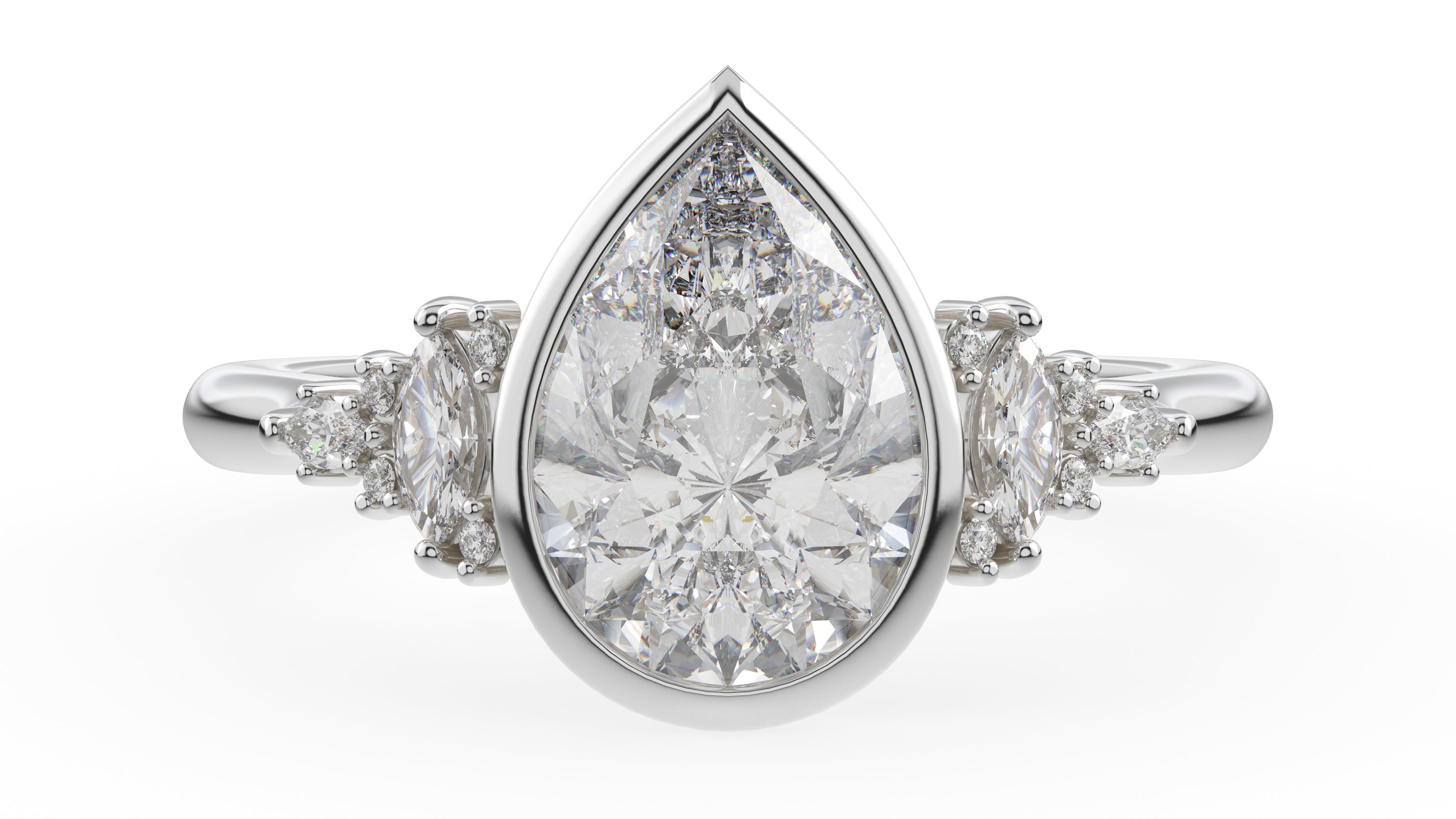 The Bezel Maeve Ring | Pear | Setting Only - Lavender Creek Gems