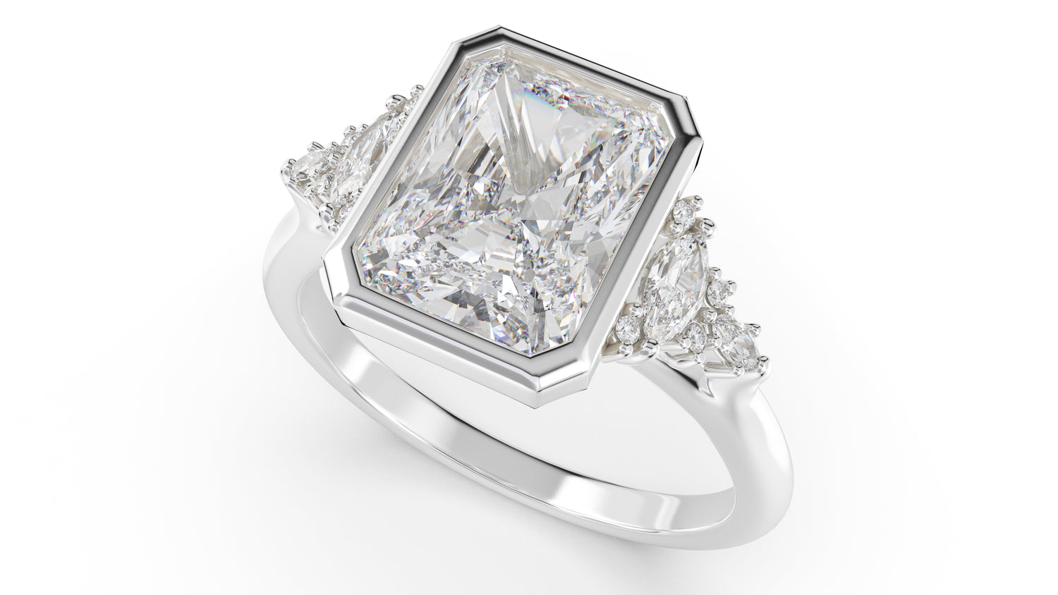 The Bezel Maeve Ring | Radiant | Setting Only - Lavender Creek Gems