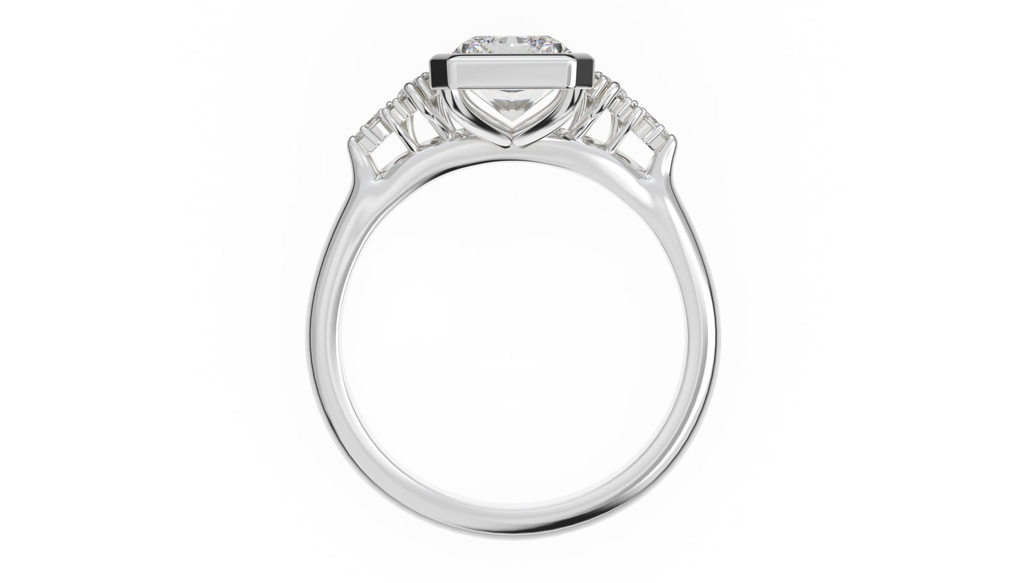 The Bezel Maeve Ring | Radiant | Setting Only - Lavender Creek Gems