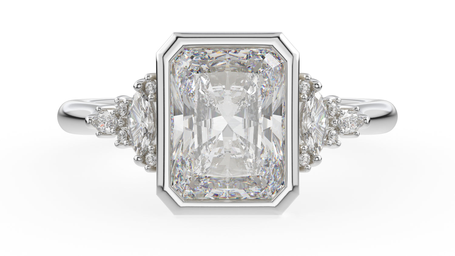 The Bezel Maeve Ring | Radiant | Setting Only - Lavender Creek Gems