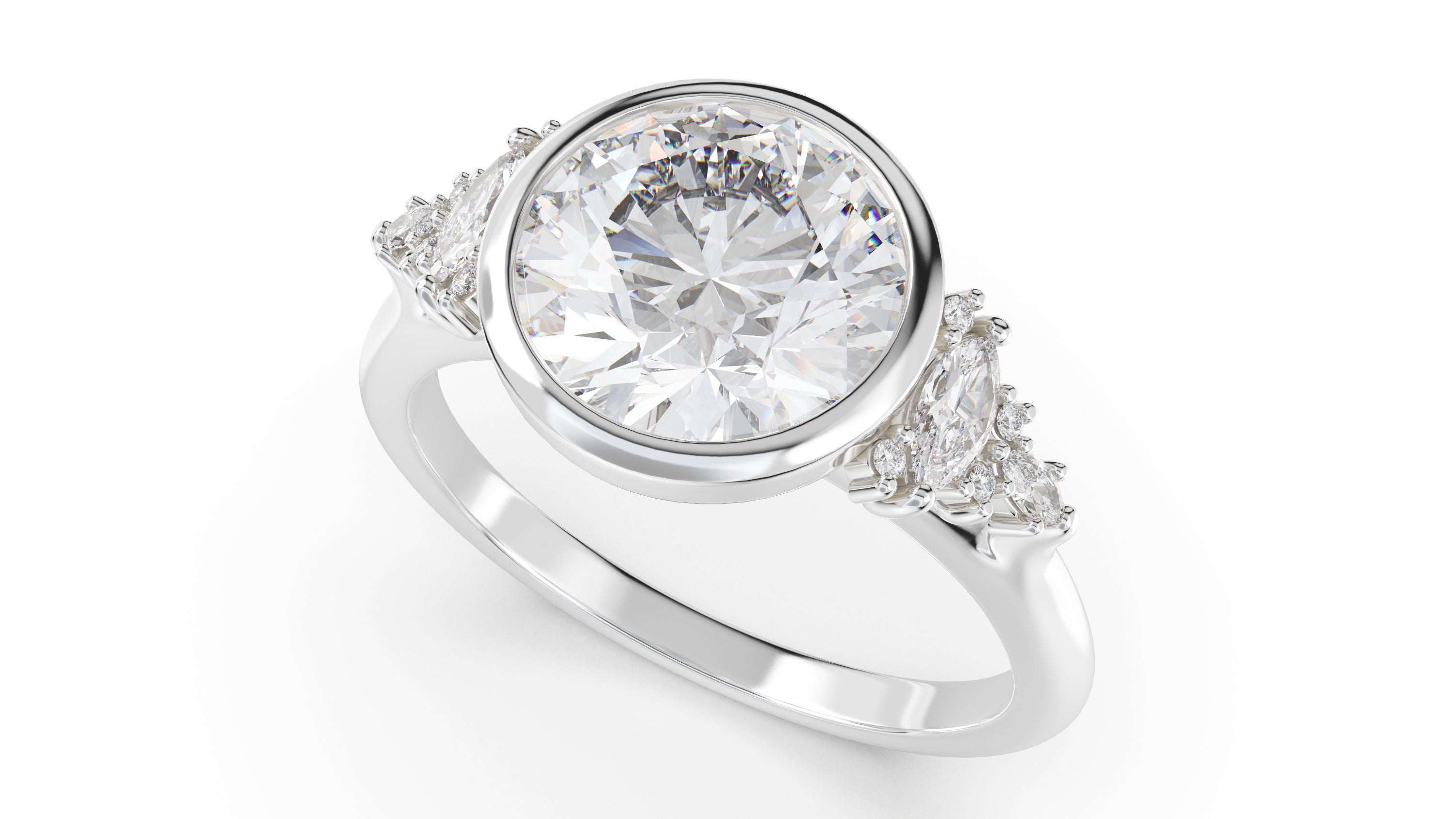 The Bezel Maeve Ring | Round | Setting Only - Lavender Creek Gems