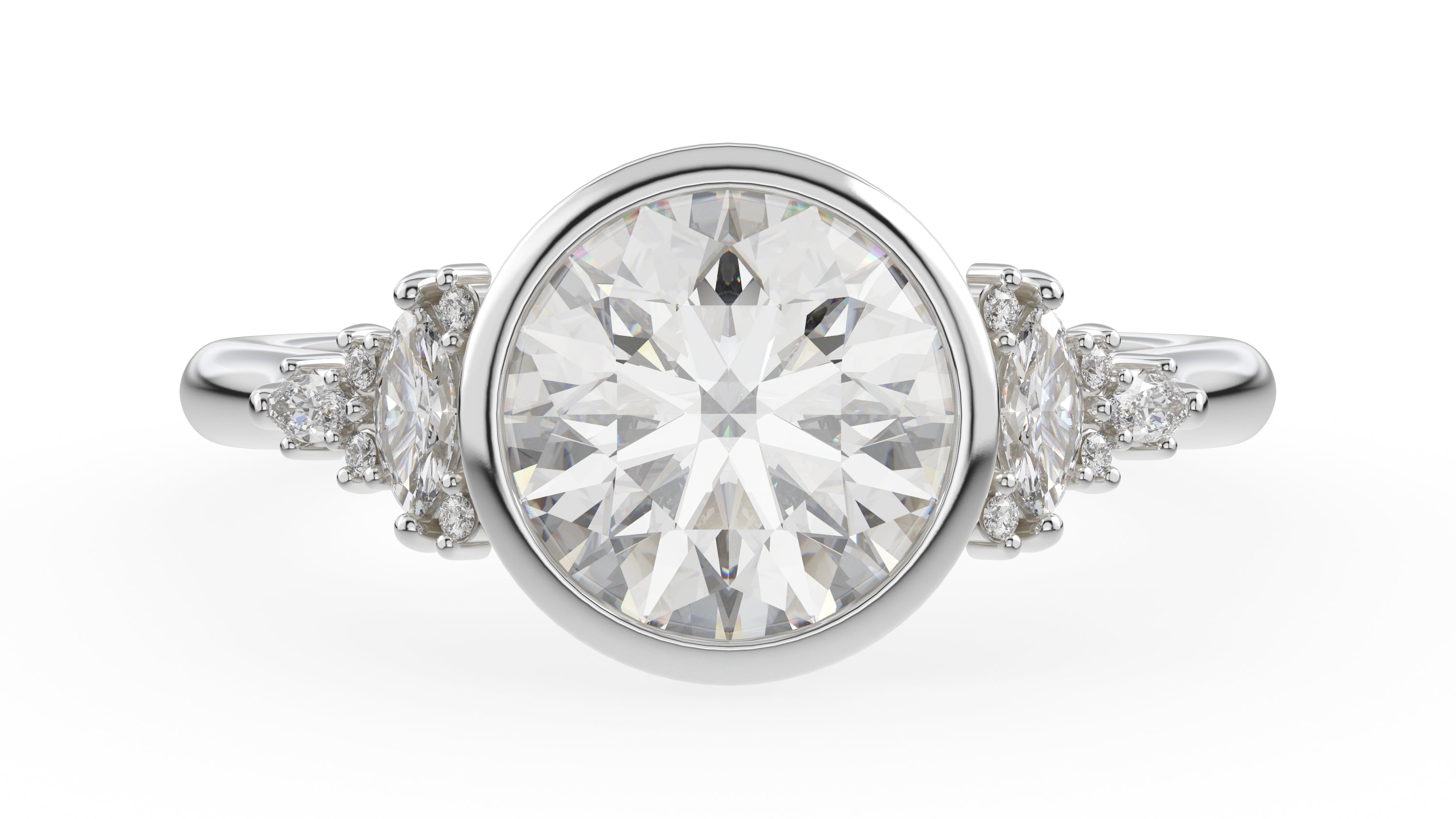 The Bezel Maeve Ring | Round | Setting Only - Lavender Creek Gems