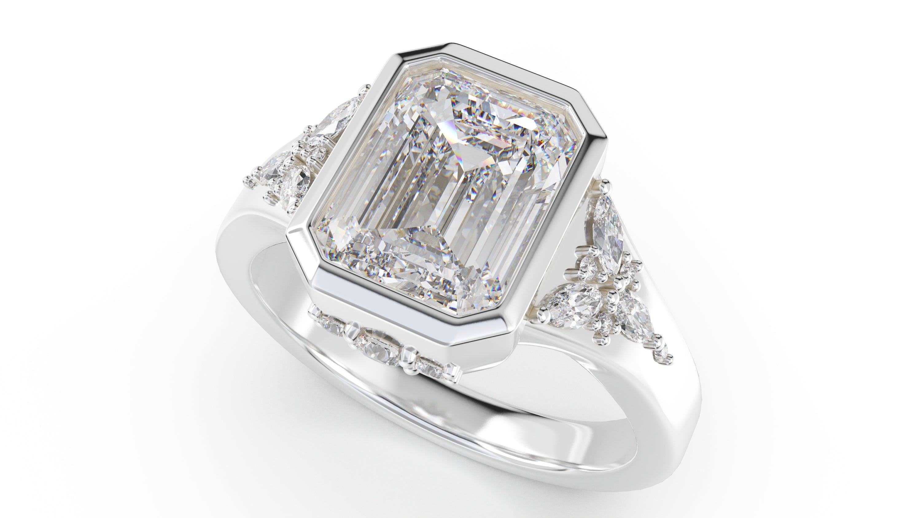 The Daylight Ring | Emerald Cut | Setting Only - Lavender Creek Gems