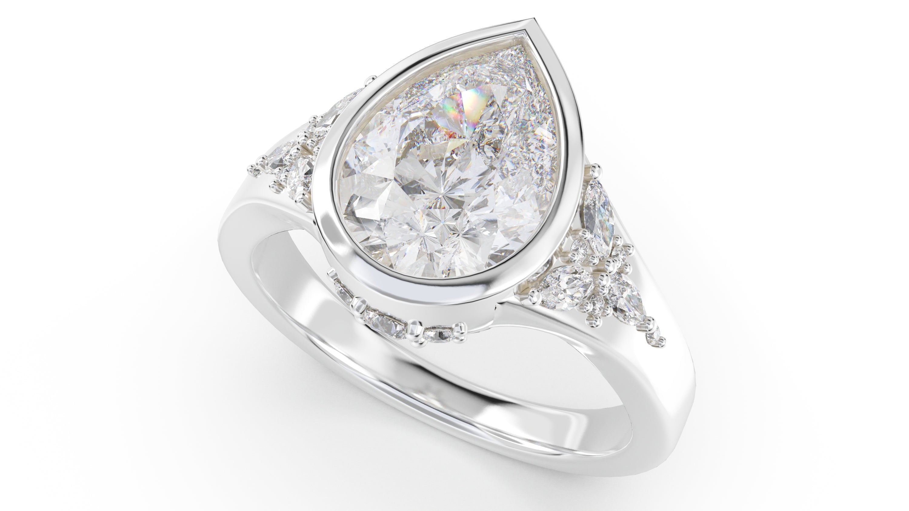 The Daylight Ring | Pear | Setting Only - Lavender Creek Gems