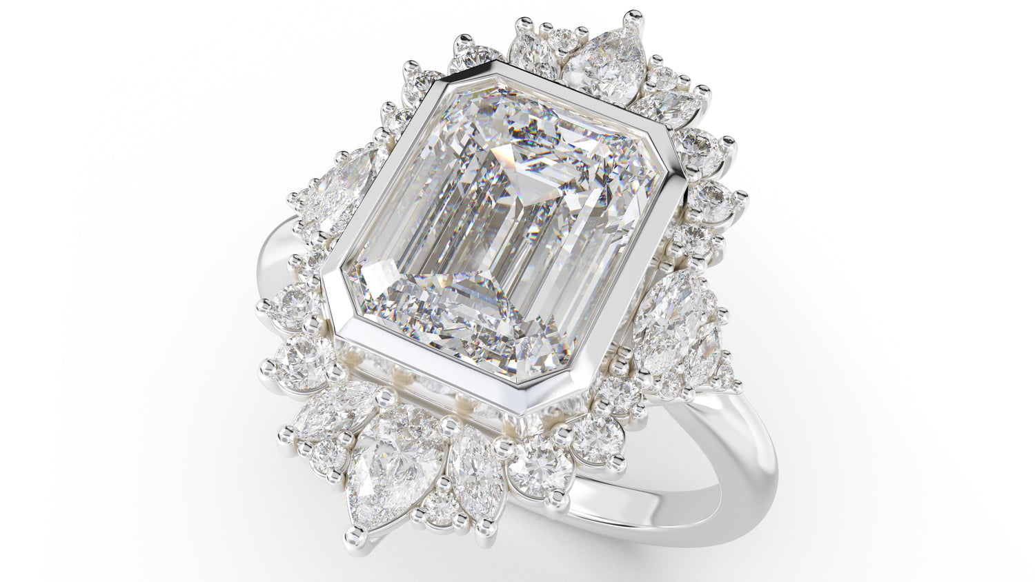 The Ethereal Ring | Emerald Cut | Setting Only - Lavender Creek Gems