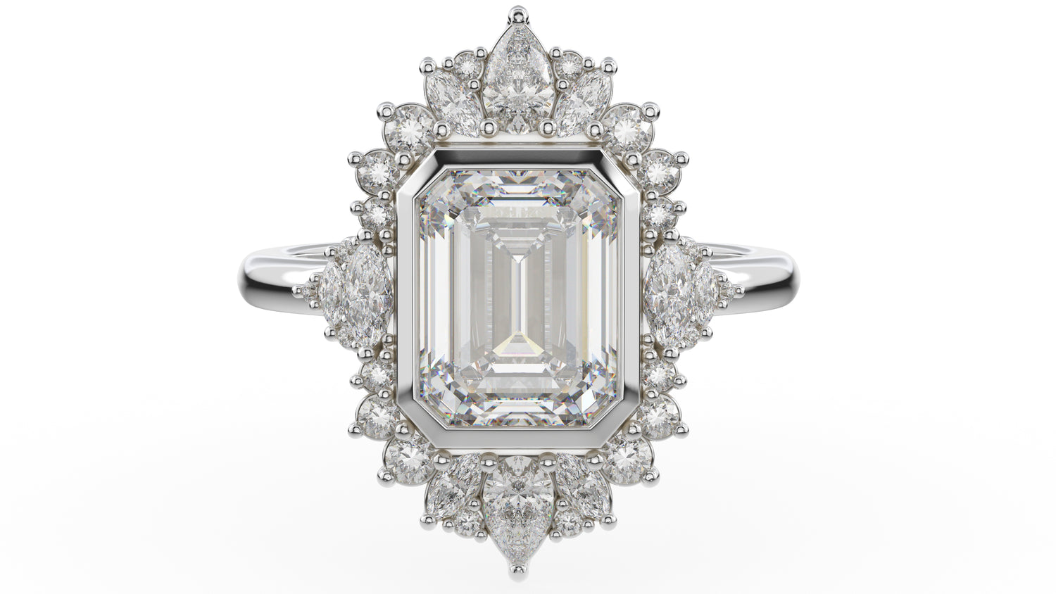 The Ethereal Ring | Emerald Cut | Setting Only - Lavender Creek Gems