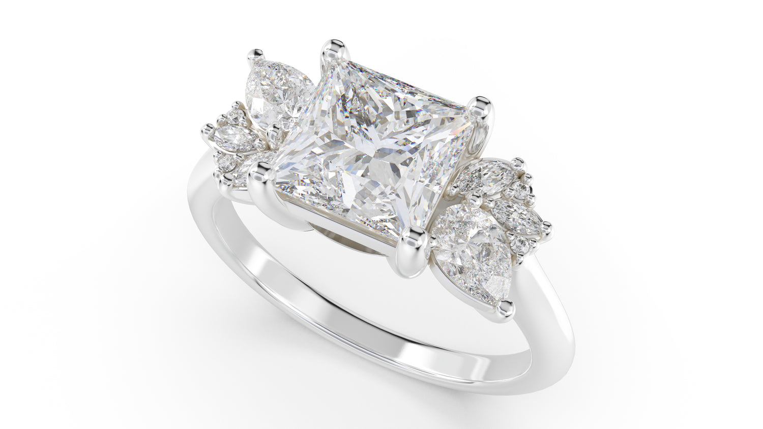 The Fleur Ring | Princess | Setting Only - Lavender Creek Gems