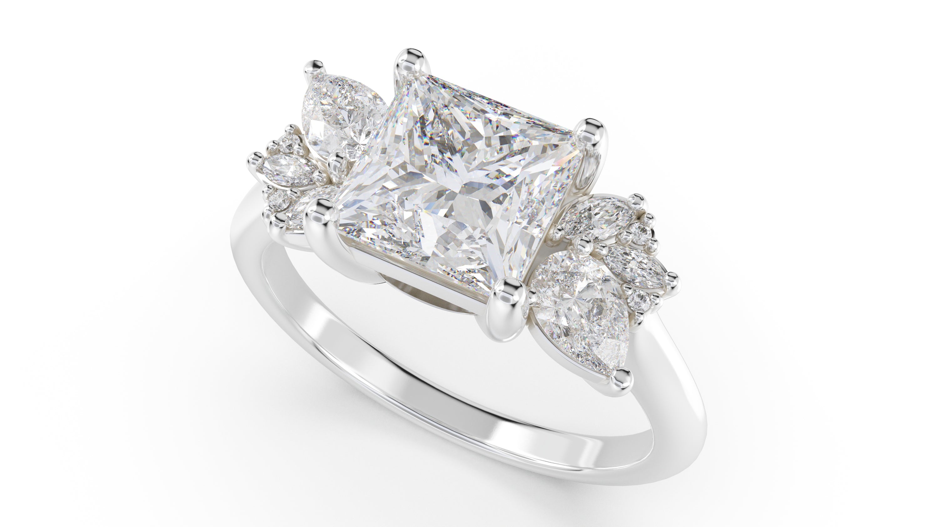 The Fleur Ring | Princess | Setting Only - Lavender Creek Gems
