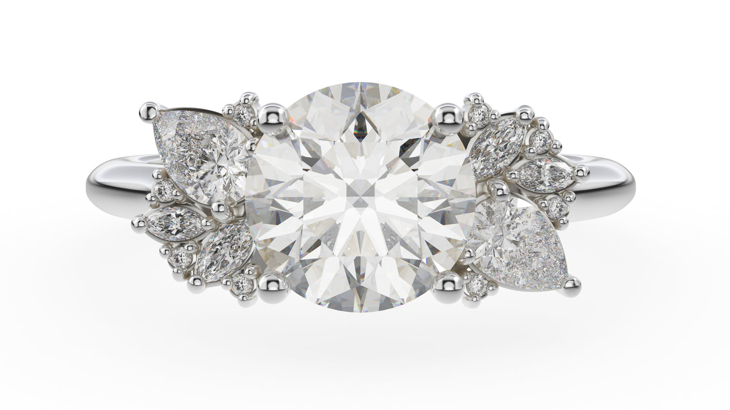 The Fleur Ring | Round | Setting Only - Lavender Creek Gems