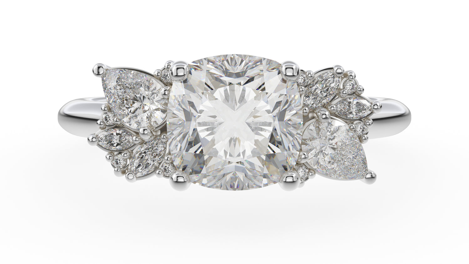 The Fleur Ring | Cushion | Setting Only - Lavender Creek Gems