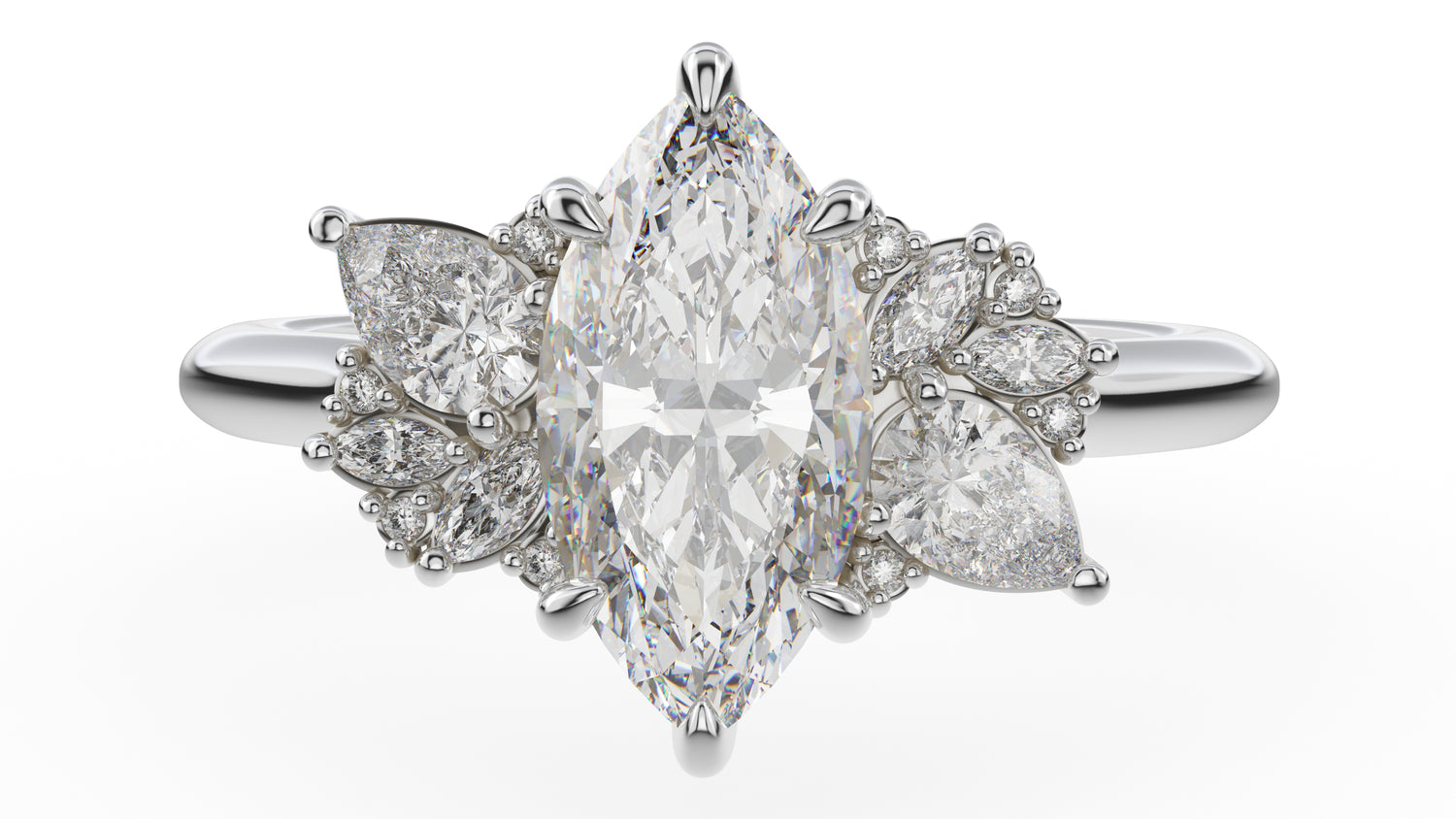 The Fleur Ring | Marquise | Setting Only - Lavender Creek Gems