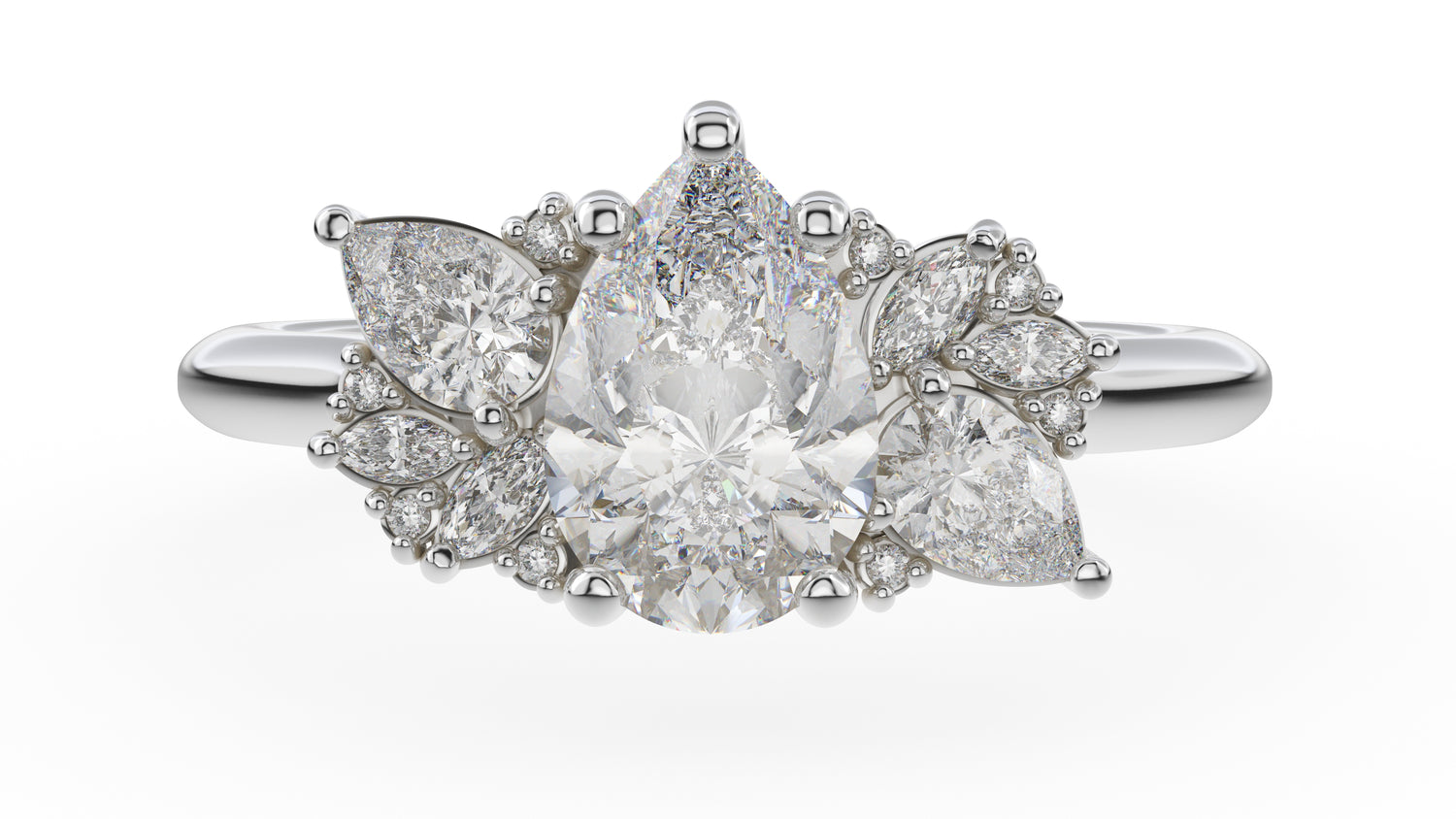 The Fleur Ring | Pear | Setting Only - Lavender Creek Gems