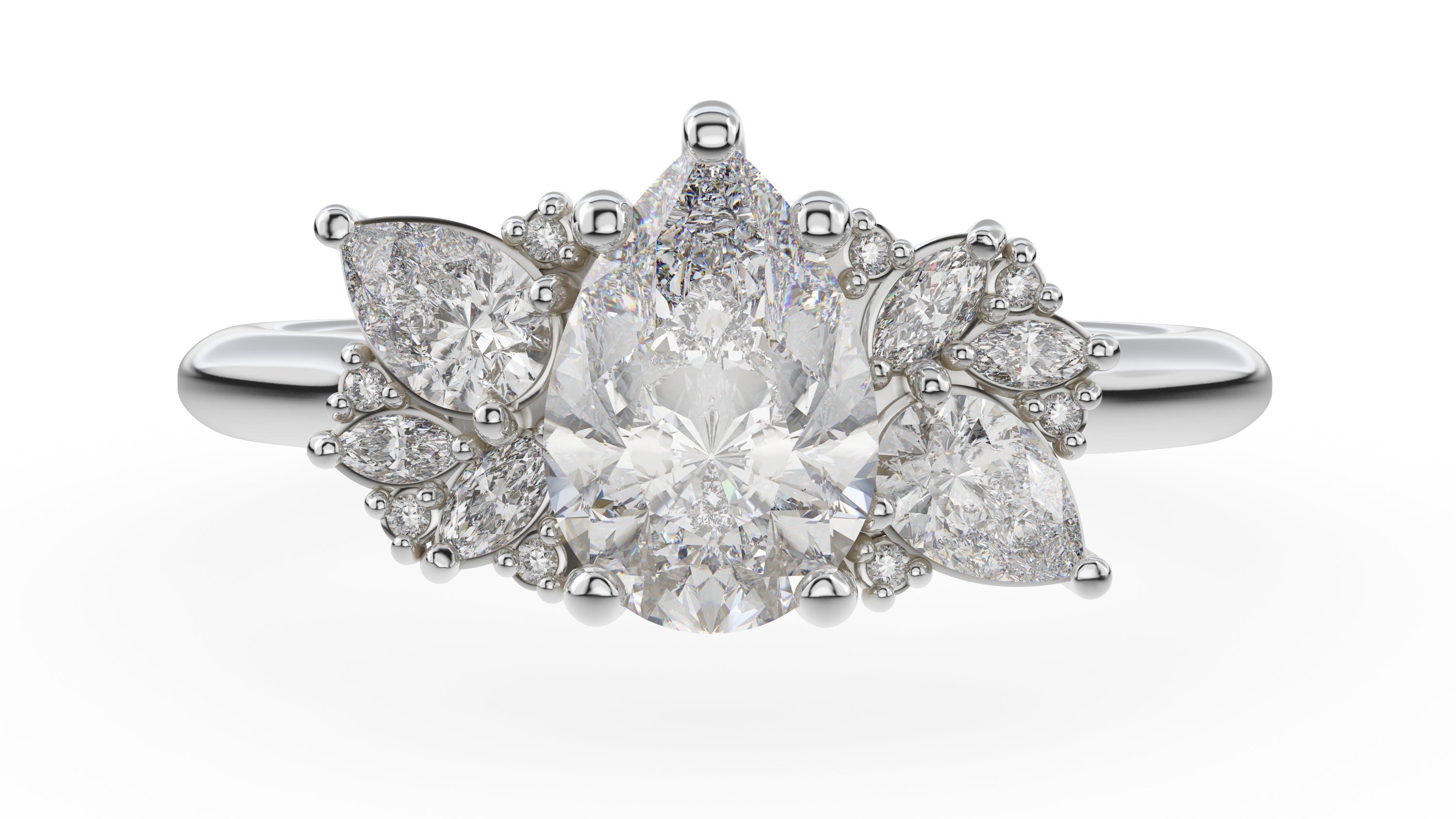 The Fleur Ring | Pear | Setting Only - Lavender Creek Gems