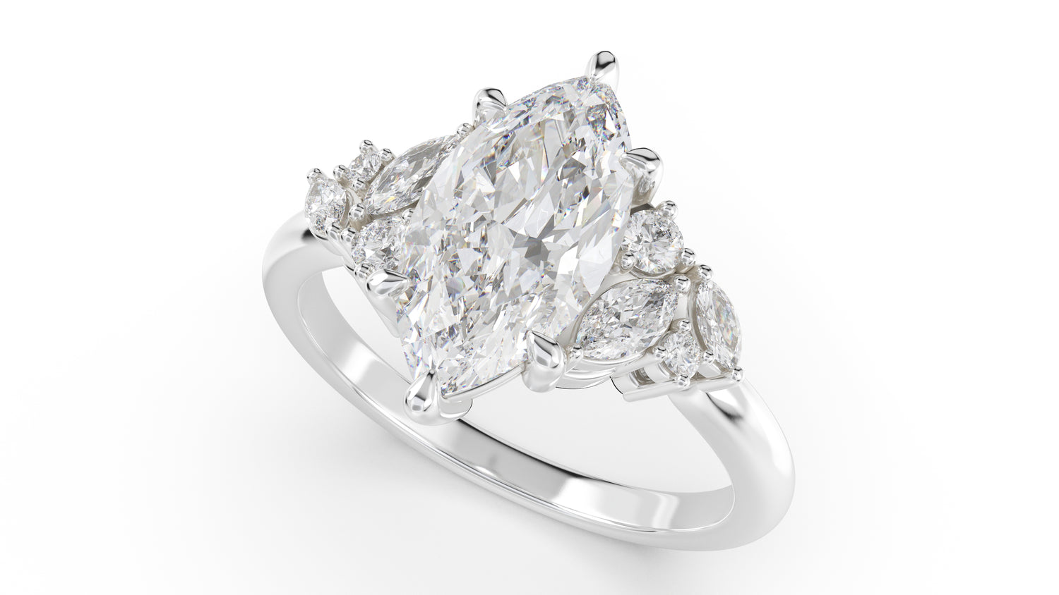 The Laurel Ring | Marquise | Setting Only - Lavender Creek Gems
