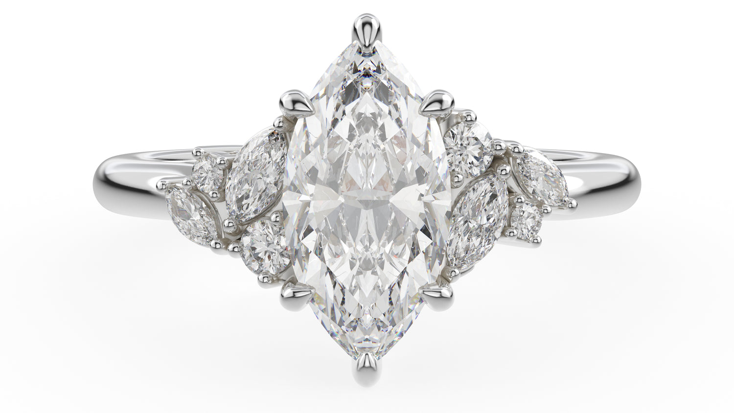 The Laurel Ring | Marquise | Setting Only - Lavender Creek Gems