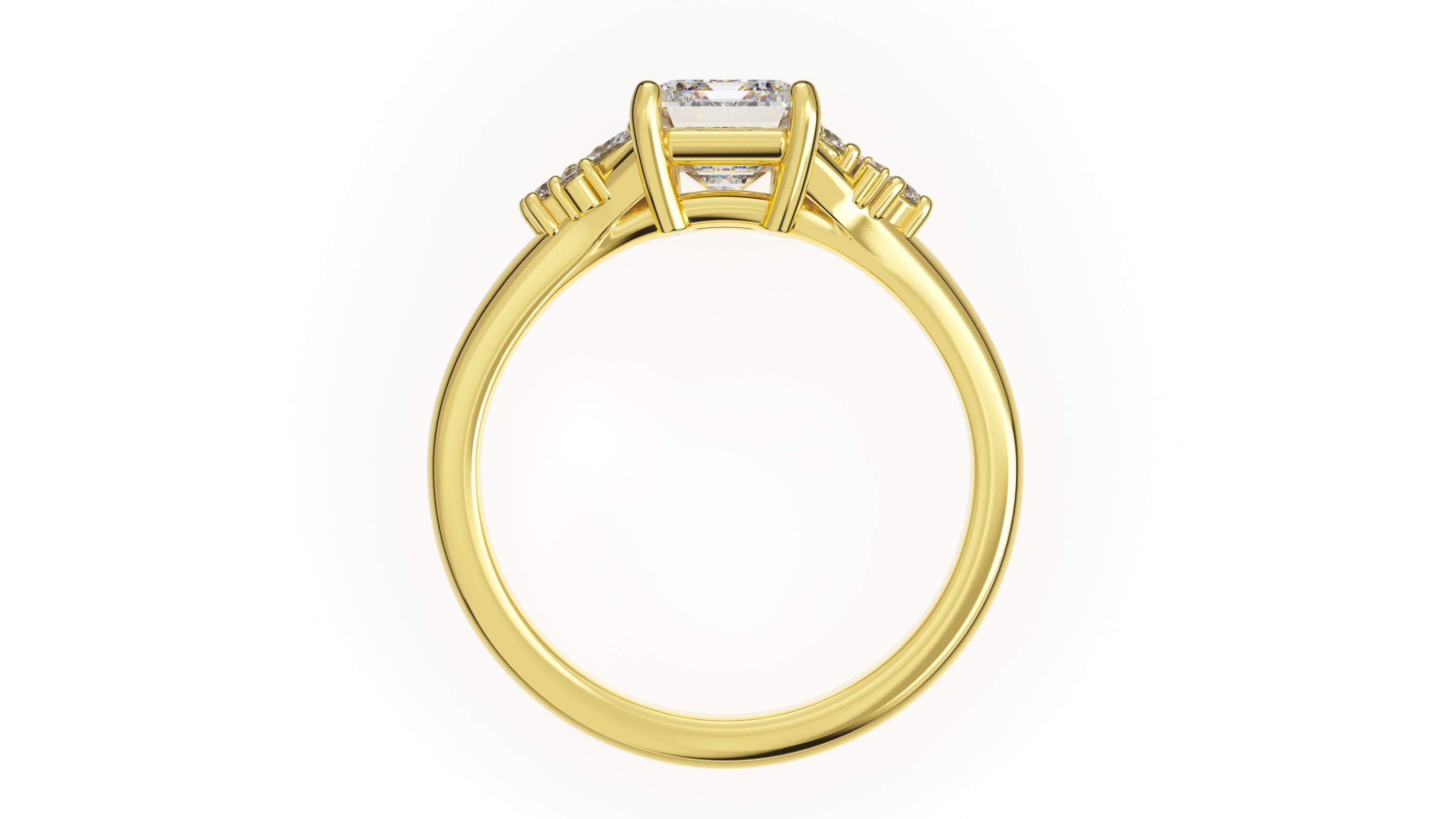 The Lyria Ring | Emerald Cut | Setting Only - Lavender Creek Gems