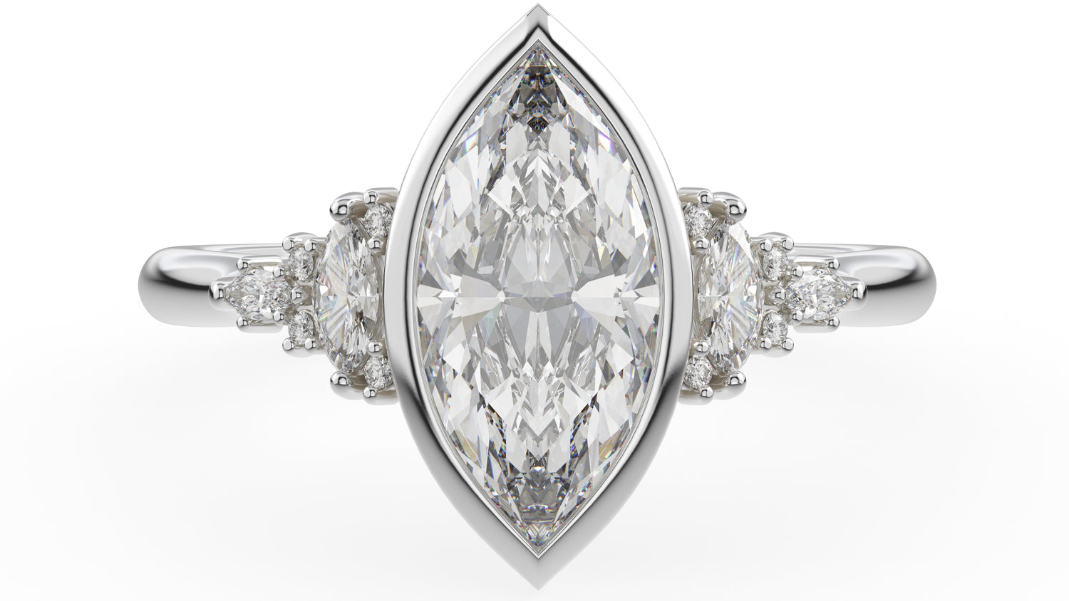 The Bezel Maeve Ring | Marquise Diamond - Lavender Creek Gems