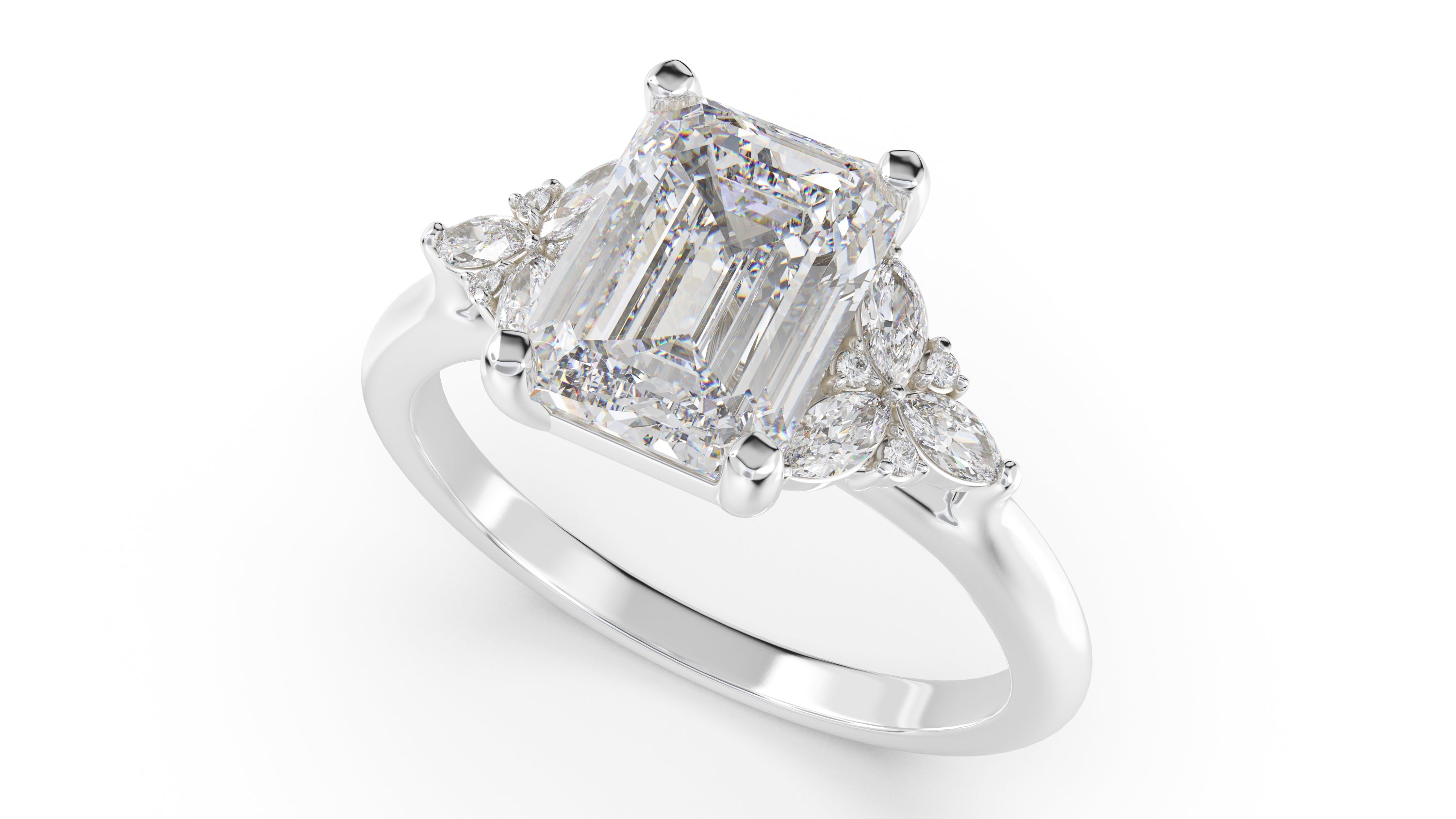 The Meadow Ring | Emerald Cut | Setting Only - Lavender Creek Gems