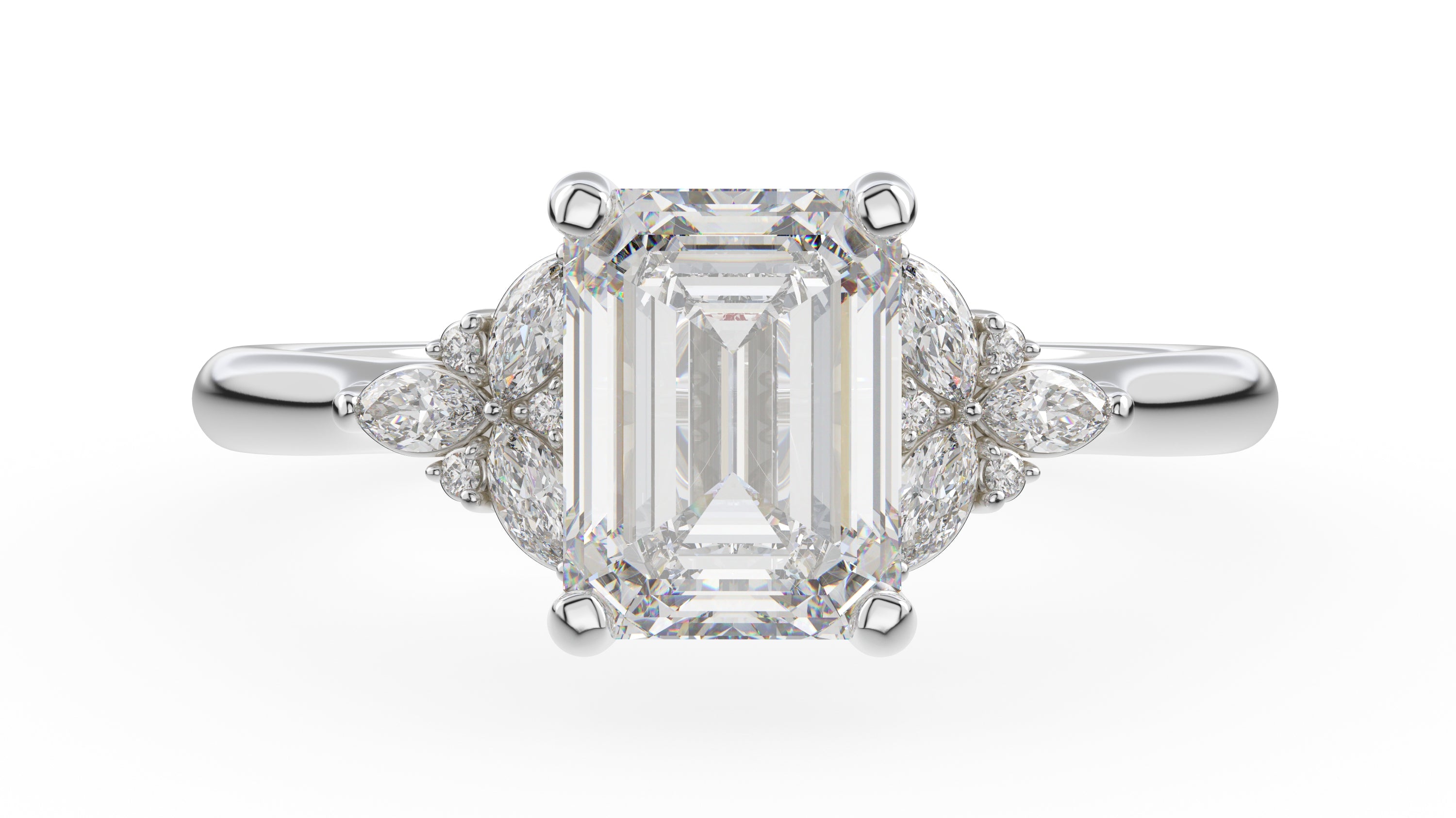 The Meadow Ring | Emerald Cut | Setting Only - Lavender Creek Gems