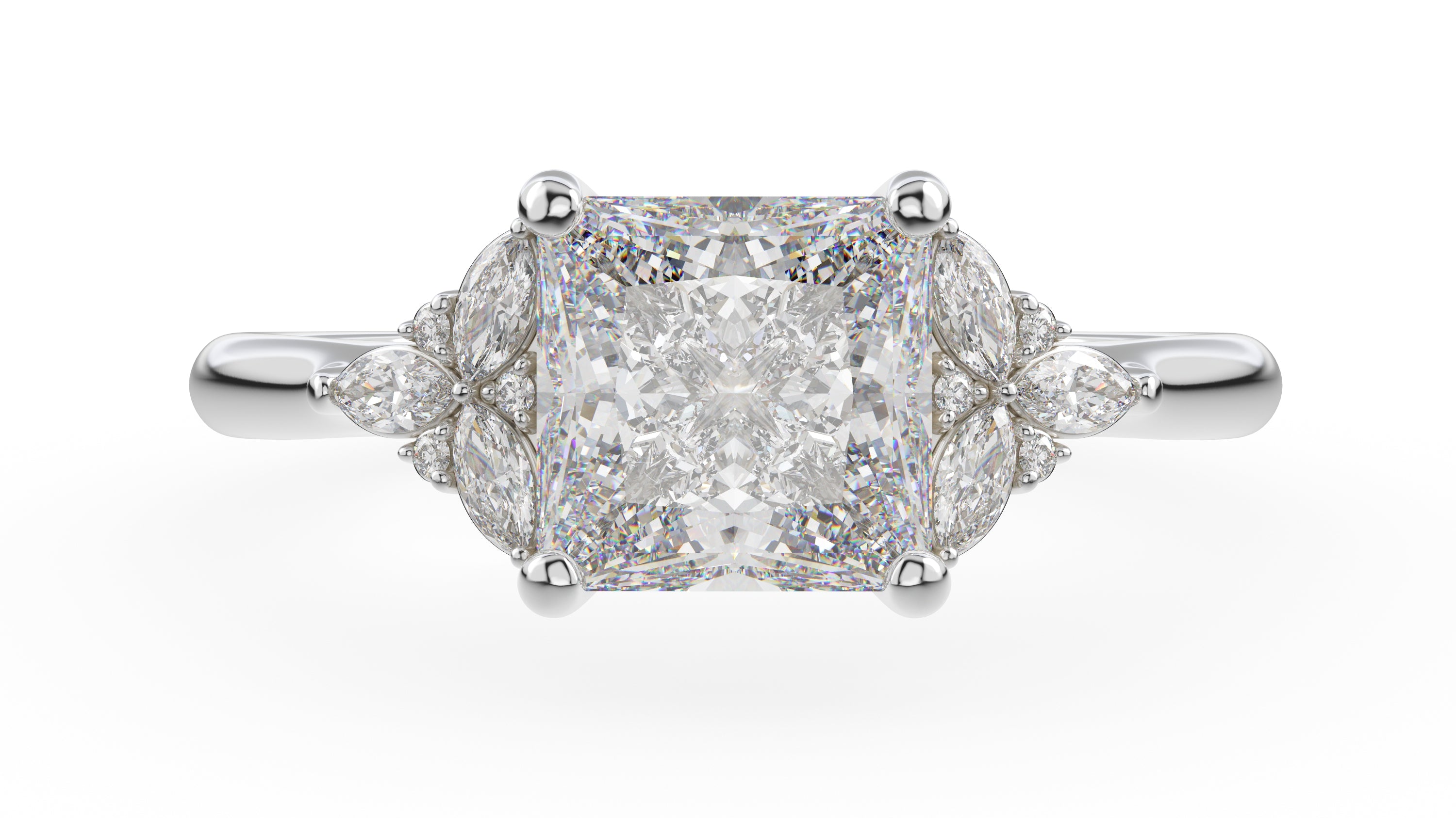The Meadow Ring | Princess | Setting Only - Lavender Creek Gems
