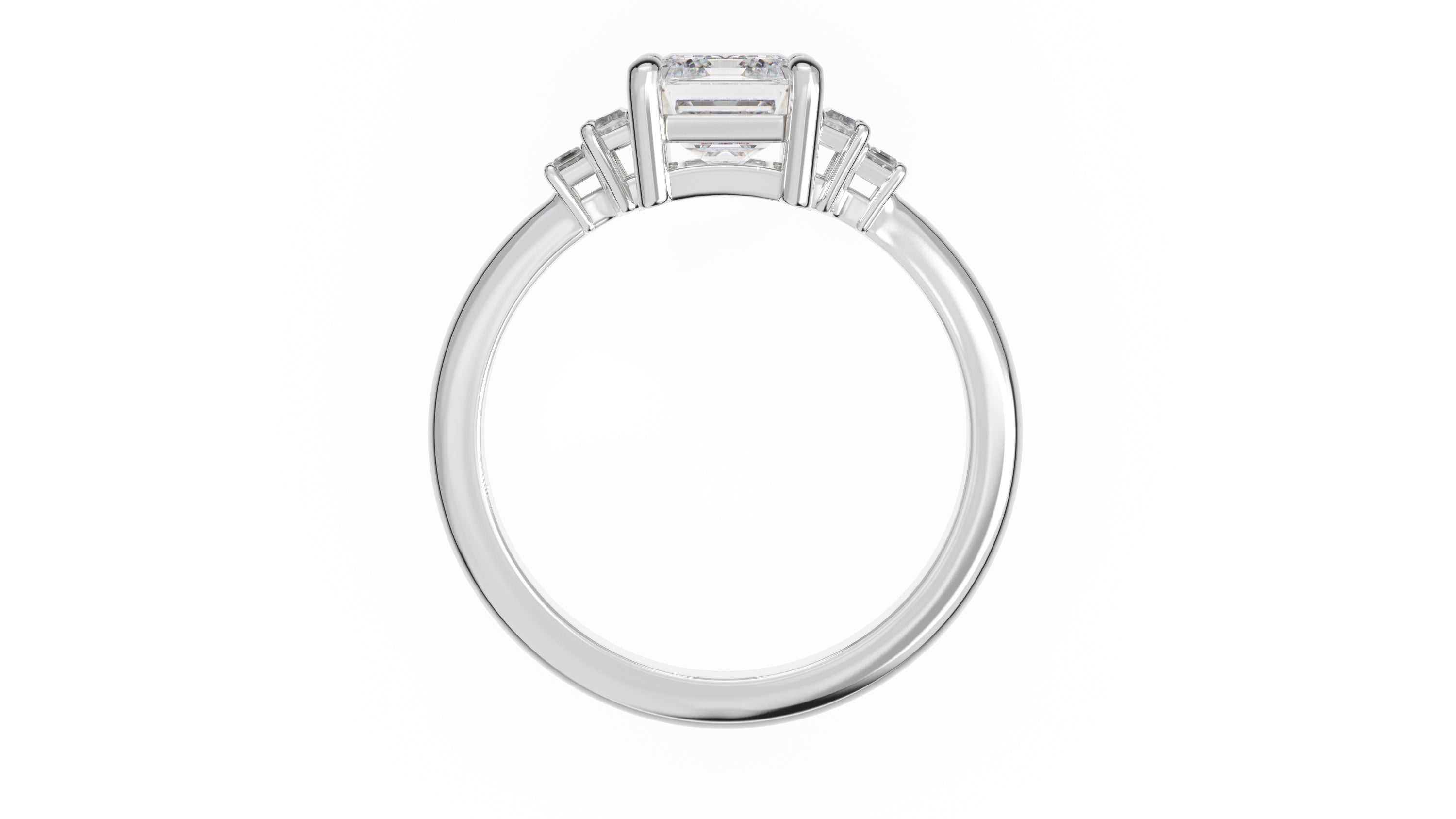 The Mira Ring | Emerald Cut | Setting Only - Lavender Creek Gems