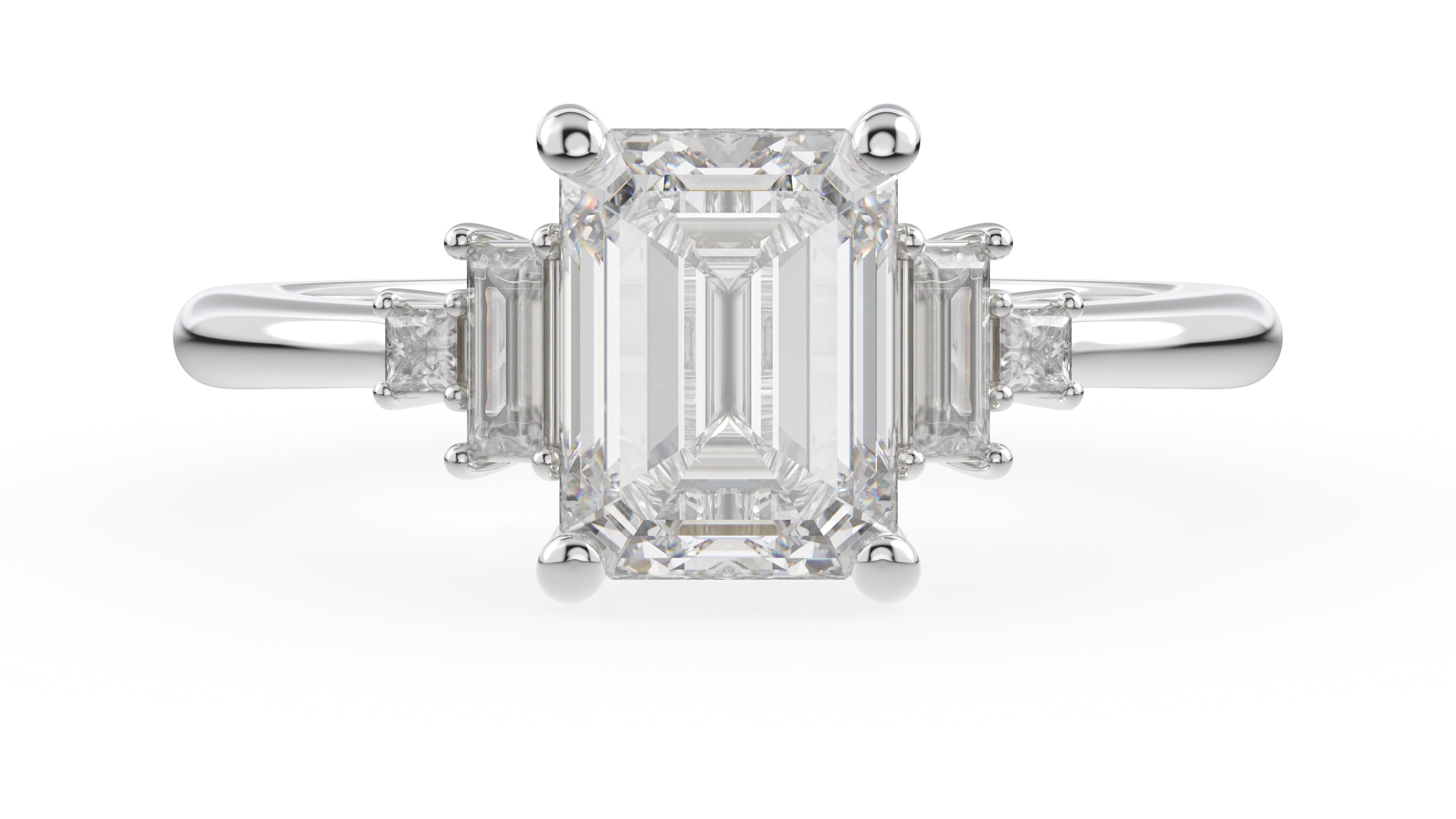 The Mira Ring | Emerald Cut | Setting Only - Lavender Creek Gems